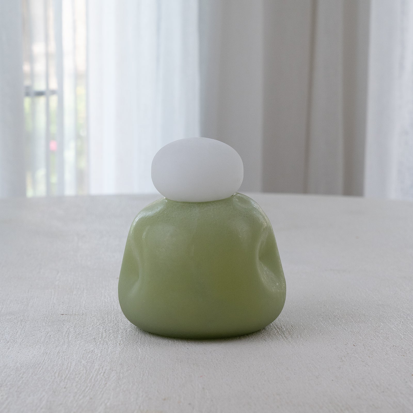 Pistachio Green - Decorative Glass Vase With Lid - Vase - WS Living - UAE Modern Home Furniture Stores in Dubai