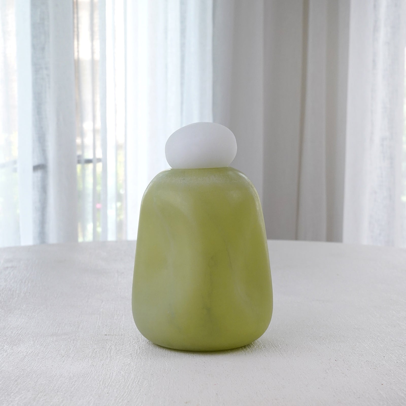 Pistachio Green - Decorative Glass Vase With Lid - Vase - WS Living - UAE Modern Home Furniture Stores in Dubai