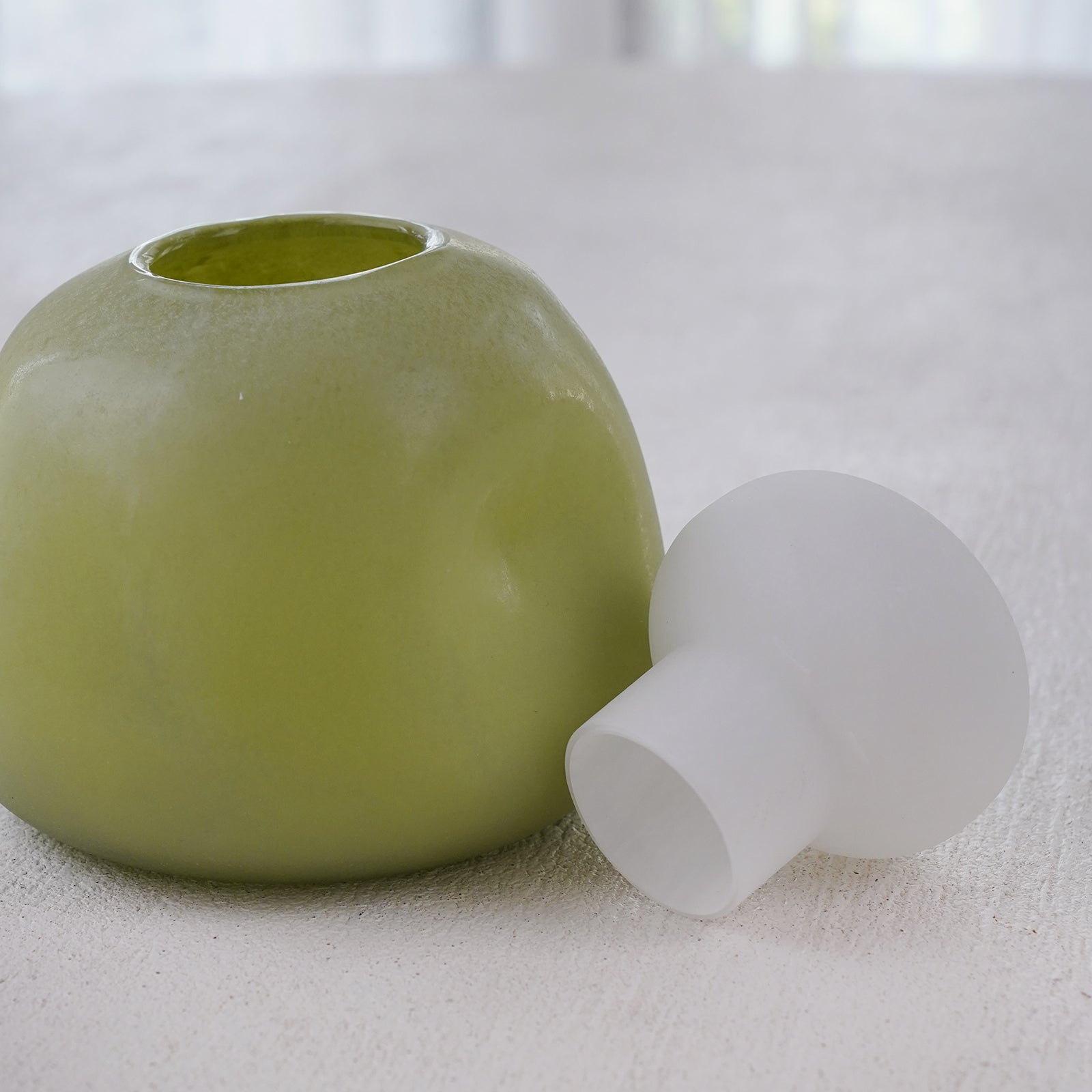 Pistachio Green - Decorative Glass Vase With Lid - Vase - WS Living - UAE Modern Home Furniture Stores in Dubai