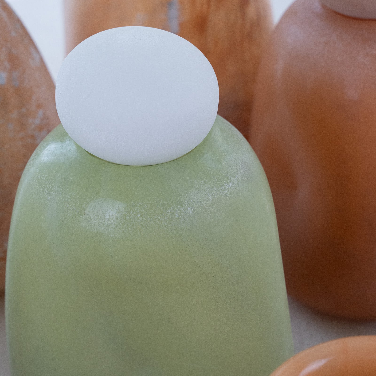 Pistachio Green - Decorative Glass Vase With Lid - Vase - WS Living - UAE Modern Home Furniture Stores in Dubai