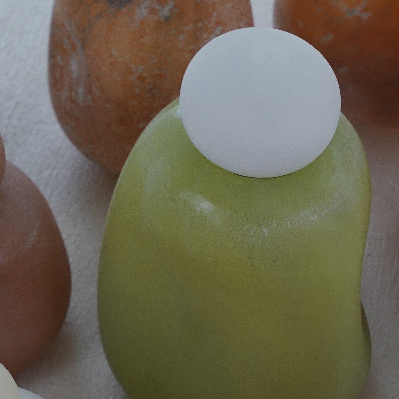 Pistachio Green - Decorative Glass Vase With Lid - Vase - WS Living - UAE Modern Home Furniture Stores in Dubai
