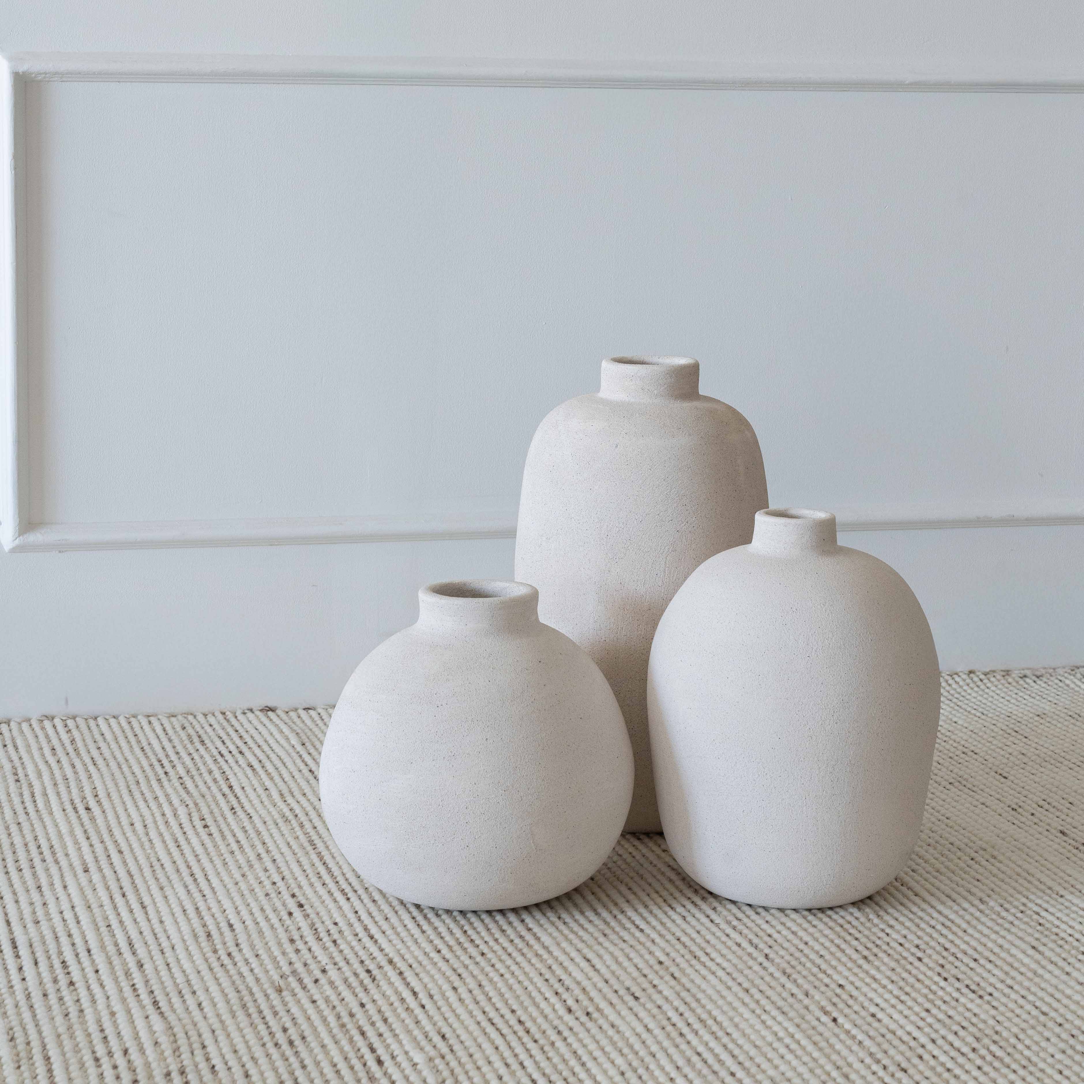 Antique Ivory Nordic Vessel Flower Pot / Planter 19th Century Vase - Indoor & Outdoor - Vase - WS Living Furniture Furniture Store in Dubai