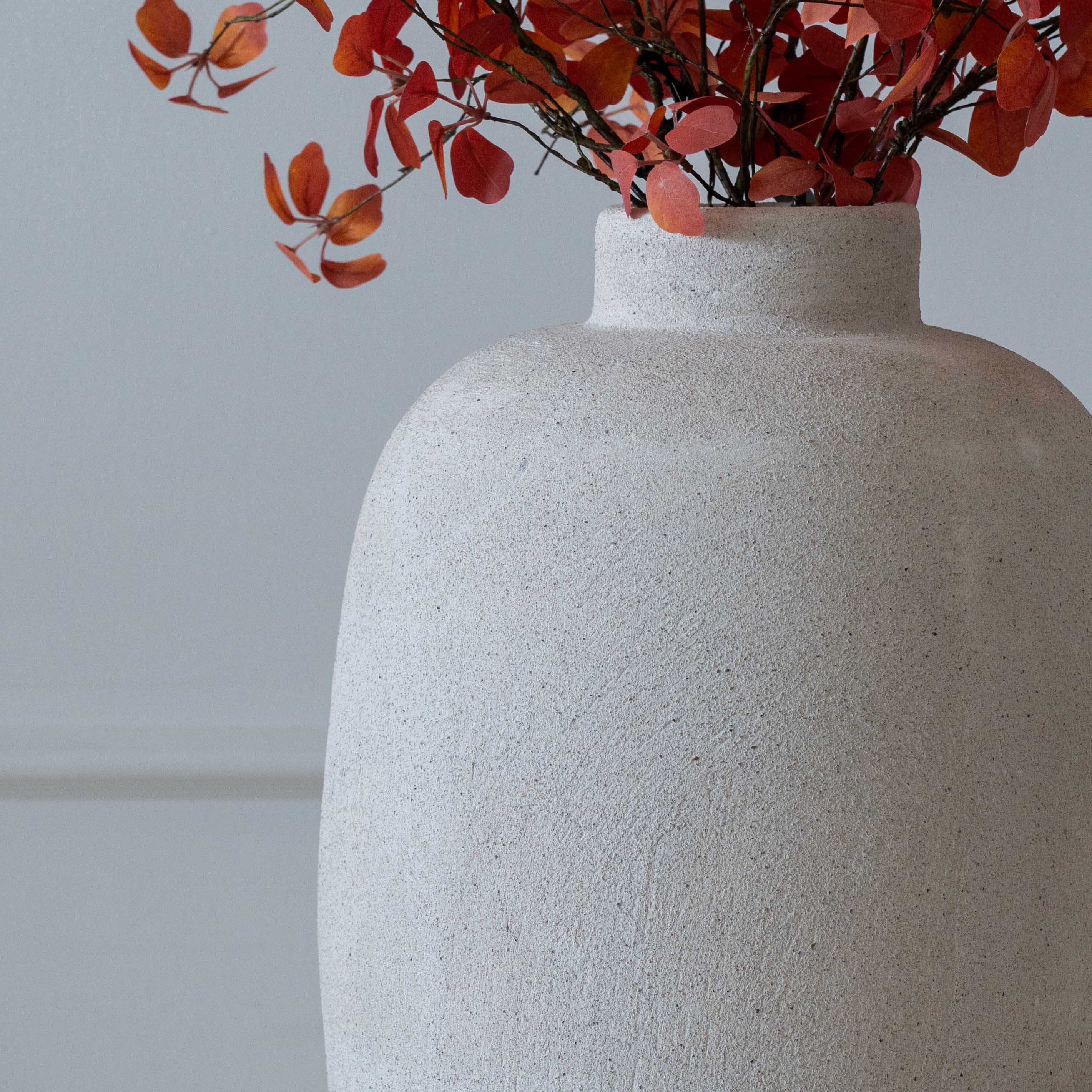Antique Ivory Nordic Vessel Flower Pot / Planter 19th Century Vase - Indoor & Outdoor - Vase - WS Living Furniture Furniture Store in Dubai