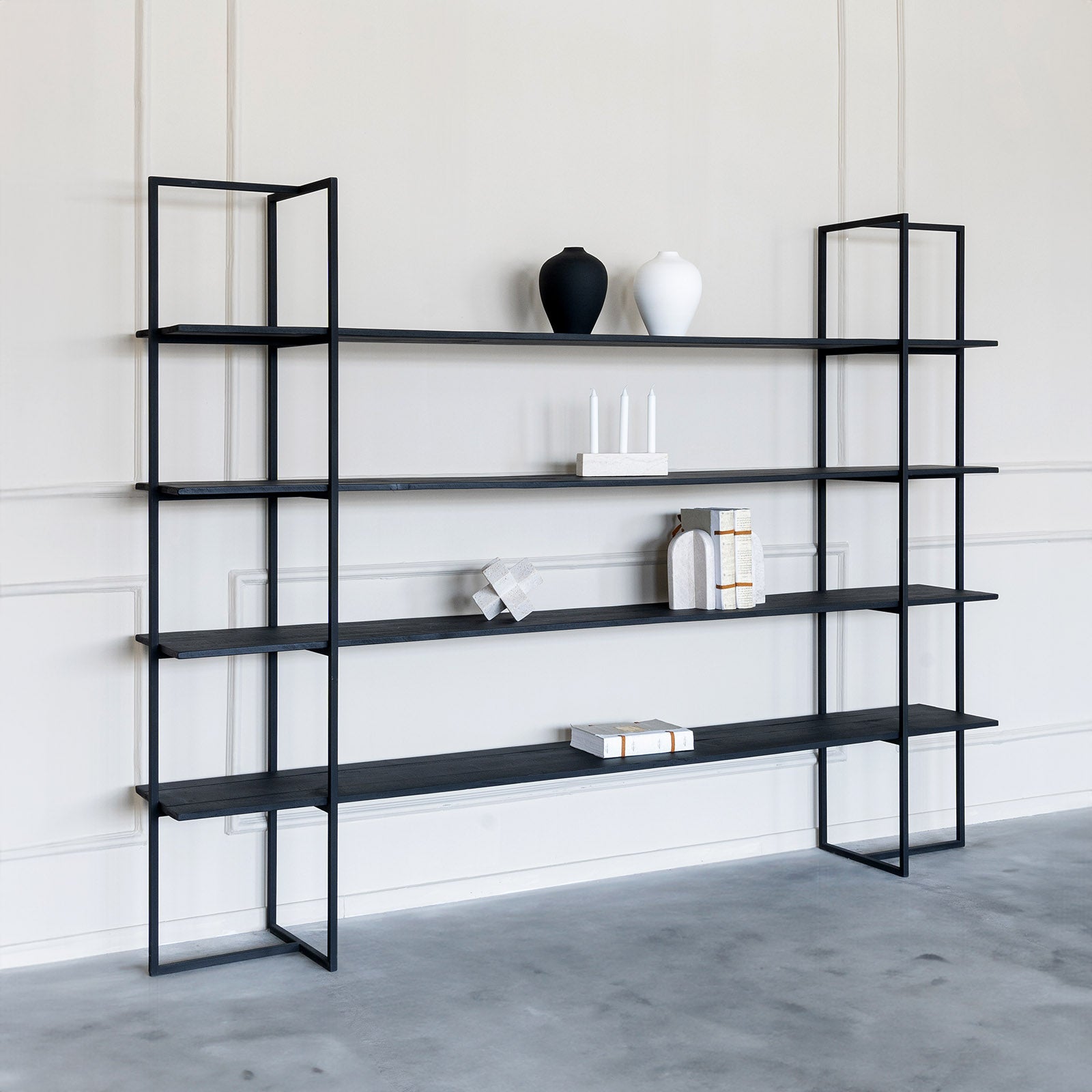 Tokyo Long Wooden Shelf With Steel Frame - Shelves - WS Living Furniture  Furniture Store in Dubai