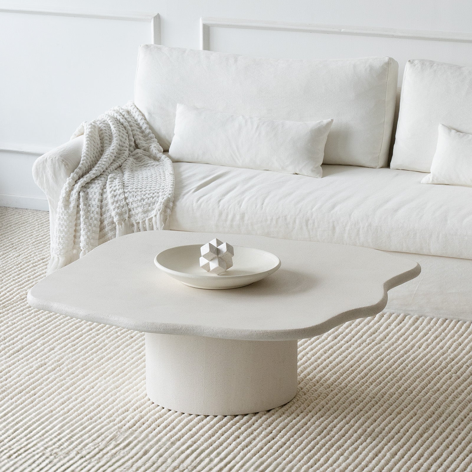 Alaska Edged Coffee table - White -  - WS Living Furniture  Furniture Store in Dubai