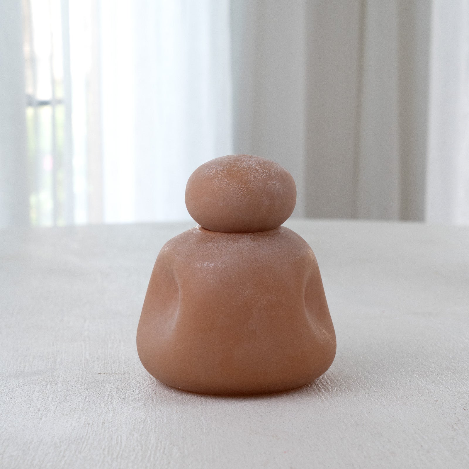 Peach Decorative Glass Vase With Lid - Vase - WS Living Furniture Furniture Store in Dubai