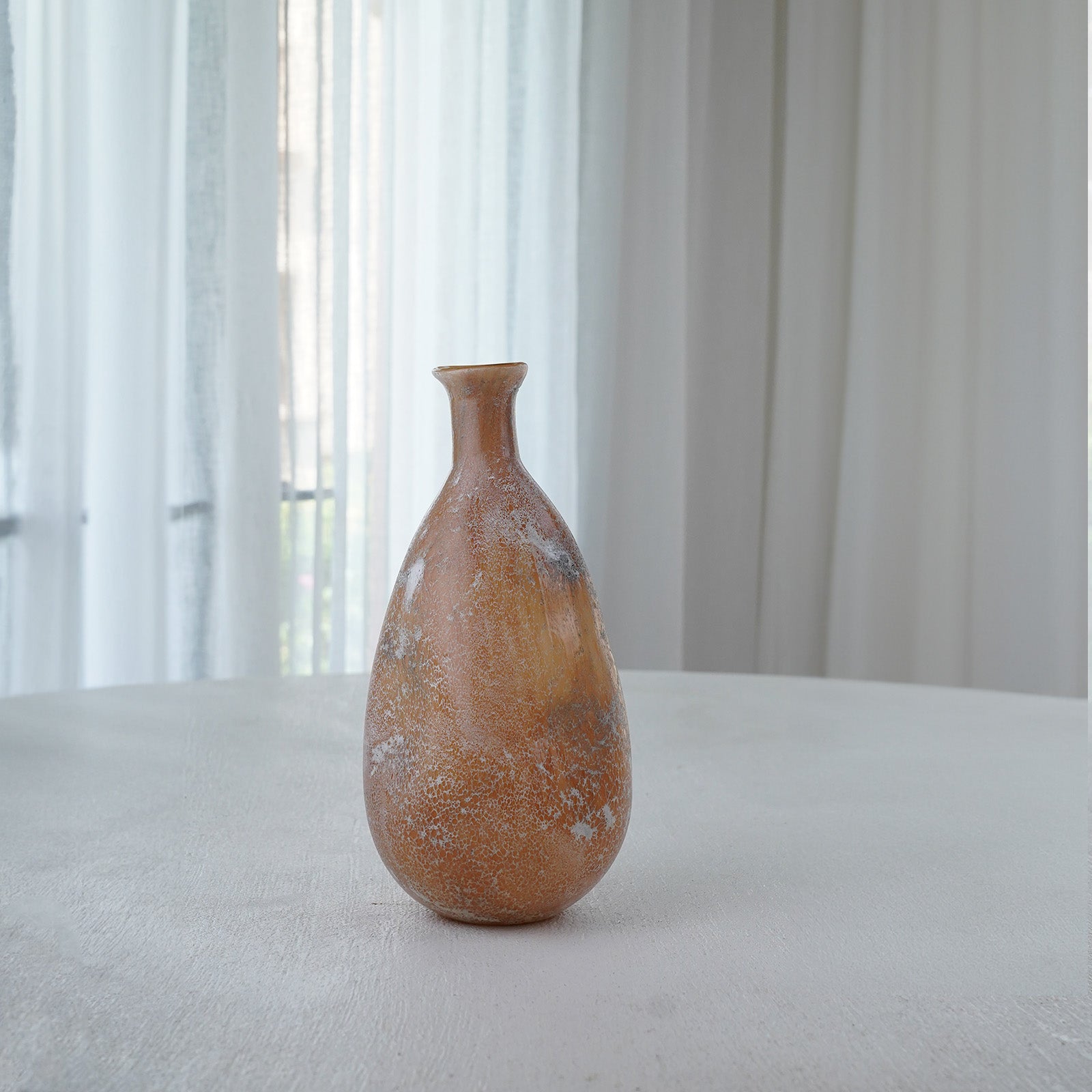 Peach and Cream Decorative Glass Vase Open Top - Vase - WS Living Furniture Furniture Store in Dubai
