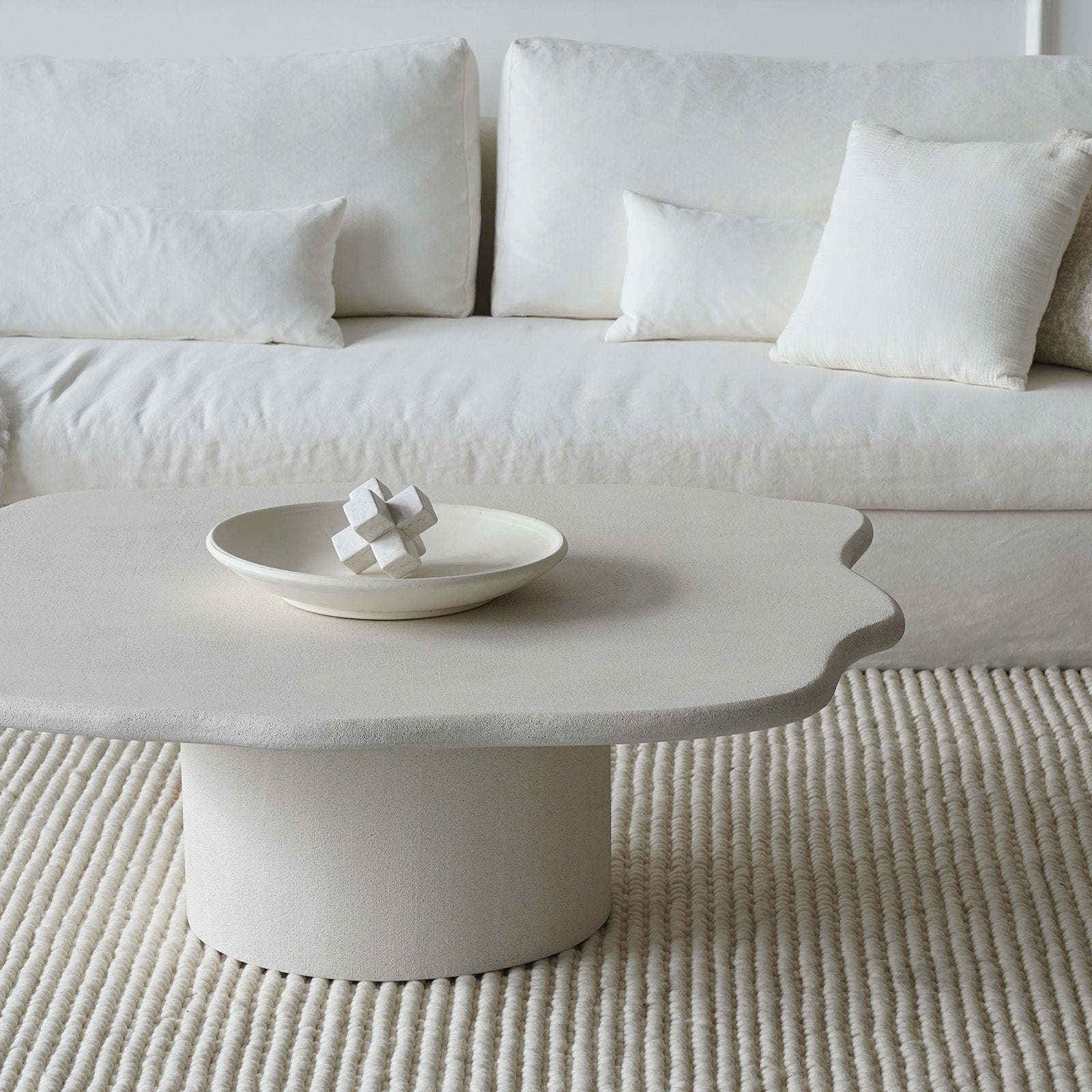 Alaska Edged Coffee table - White -  - WS Living Furniture  Furniture Store in Dubai