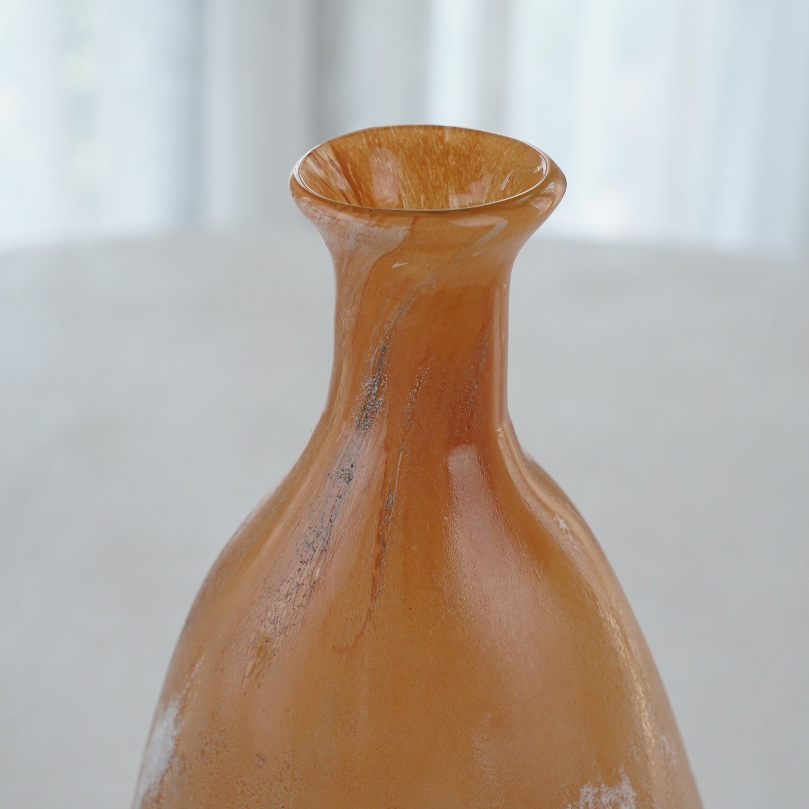 Peach and Cream Decorative Glass Vase Open Top - Vase - WS Living Furniture Furniture Store in Dubai