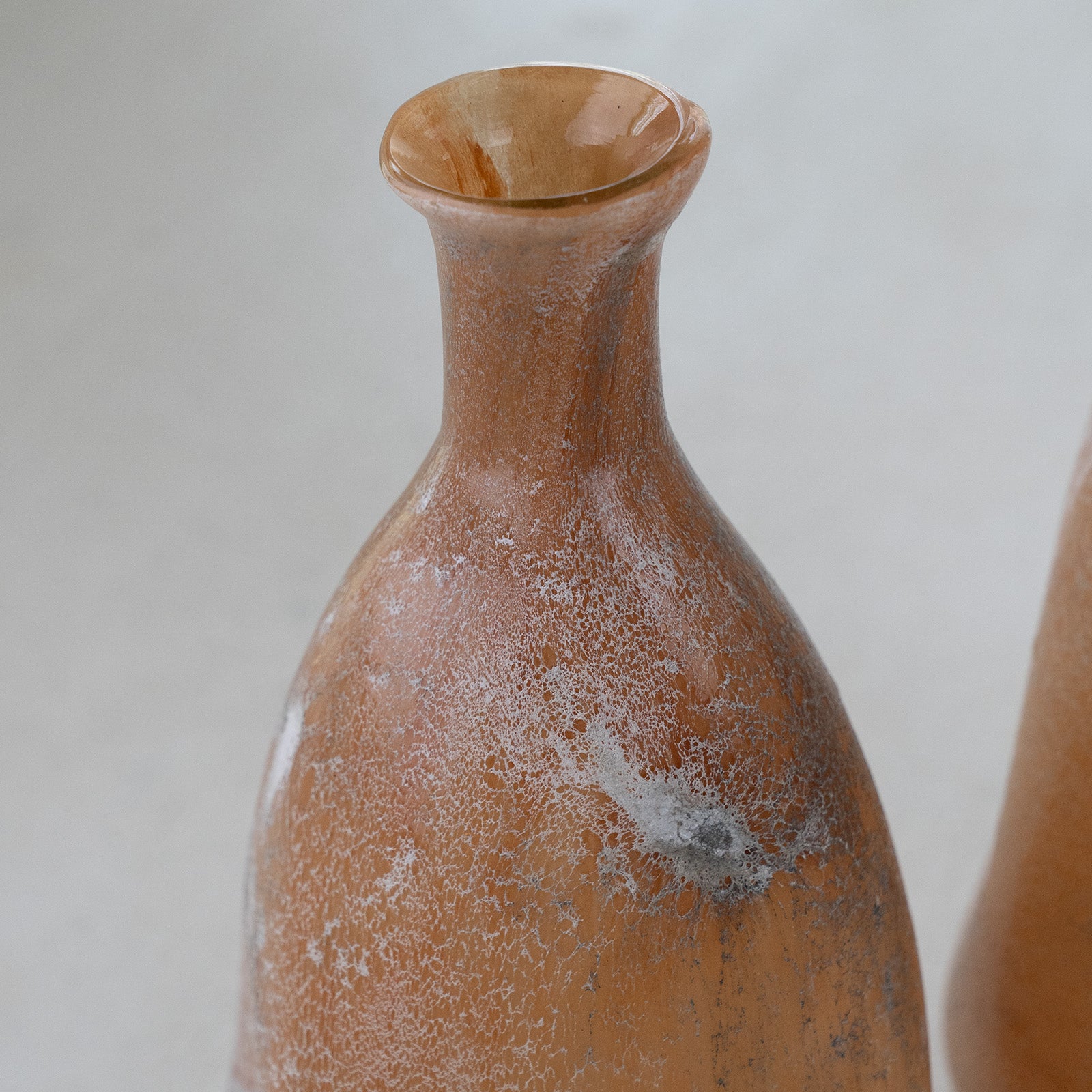 Peach and Cream Decorative Glass Vase Open Top - Vase - WS Living Furniture Furniture Store in Dubai