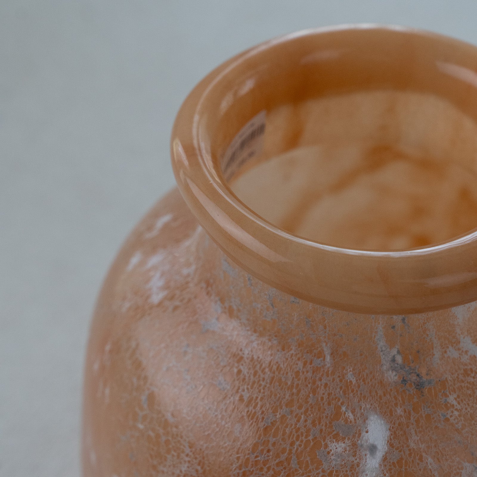 Peach and Cream Round Decorative Glass Vase Open Top - 23RXAU118 - Vase - WS Living - UAE Modern Home Furniture Stores in Dubai