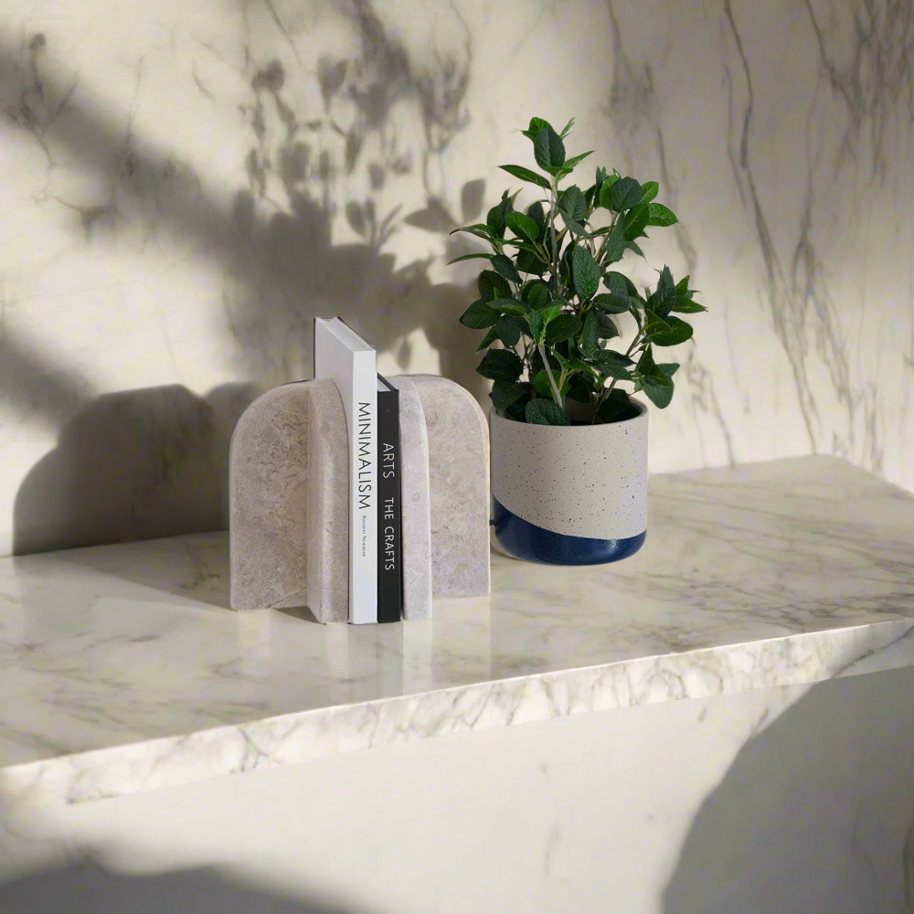 Tivoli - Travertine Book Holder - - WS Living - UAE Modern Home Furniture Stores in Dubai