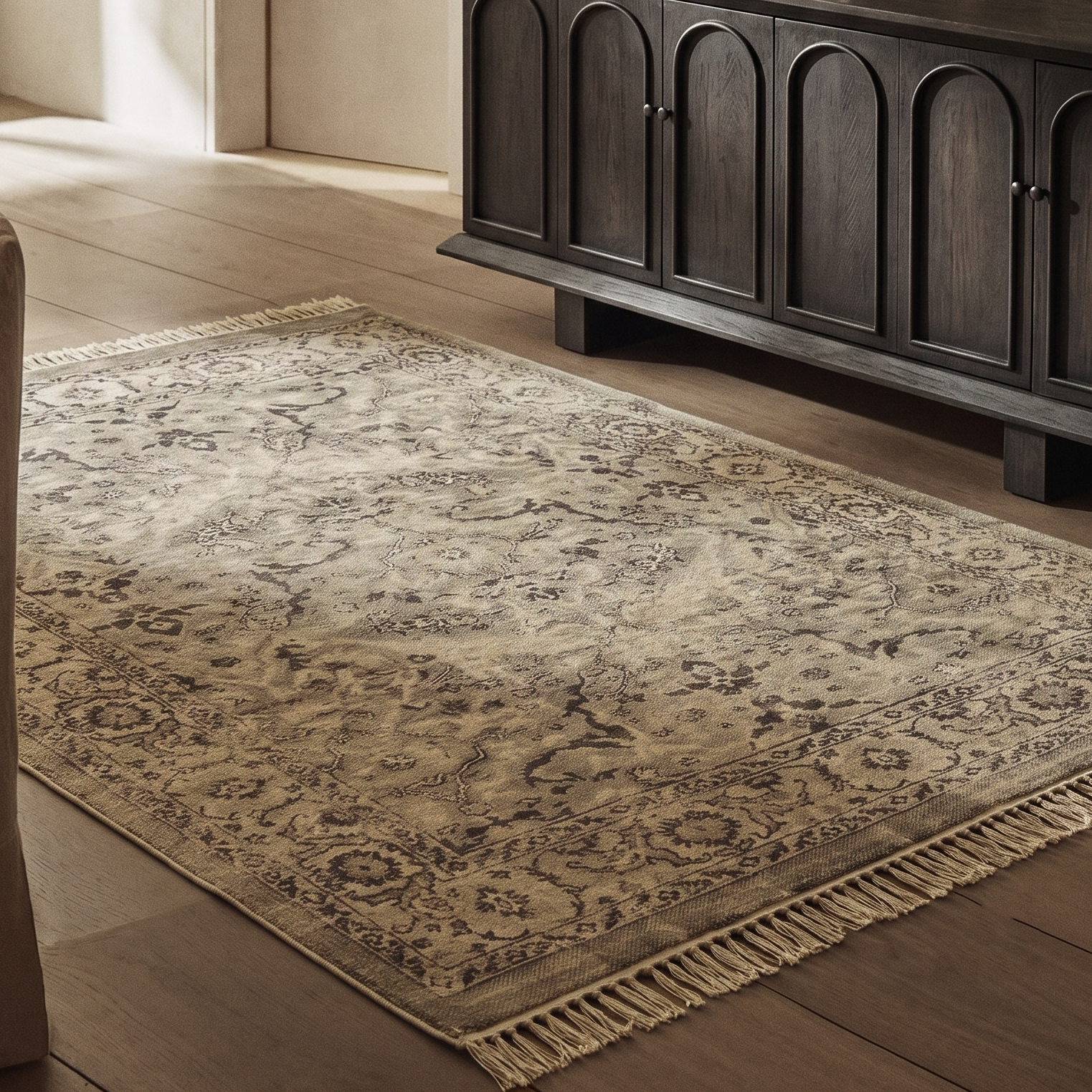 Mehran Persian Style Cotton Chenille Rug - (A6753)