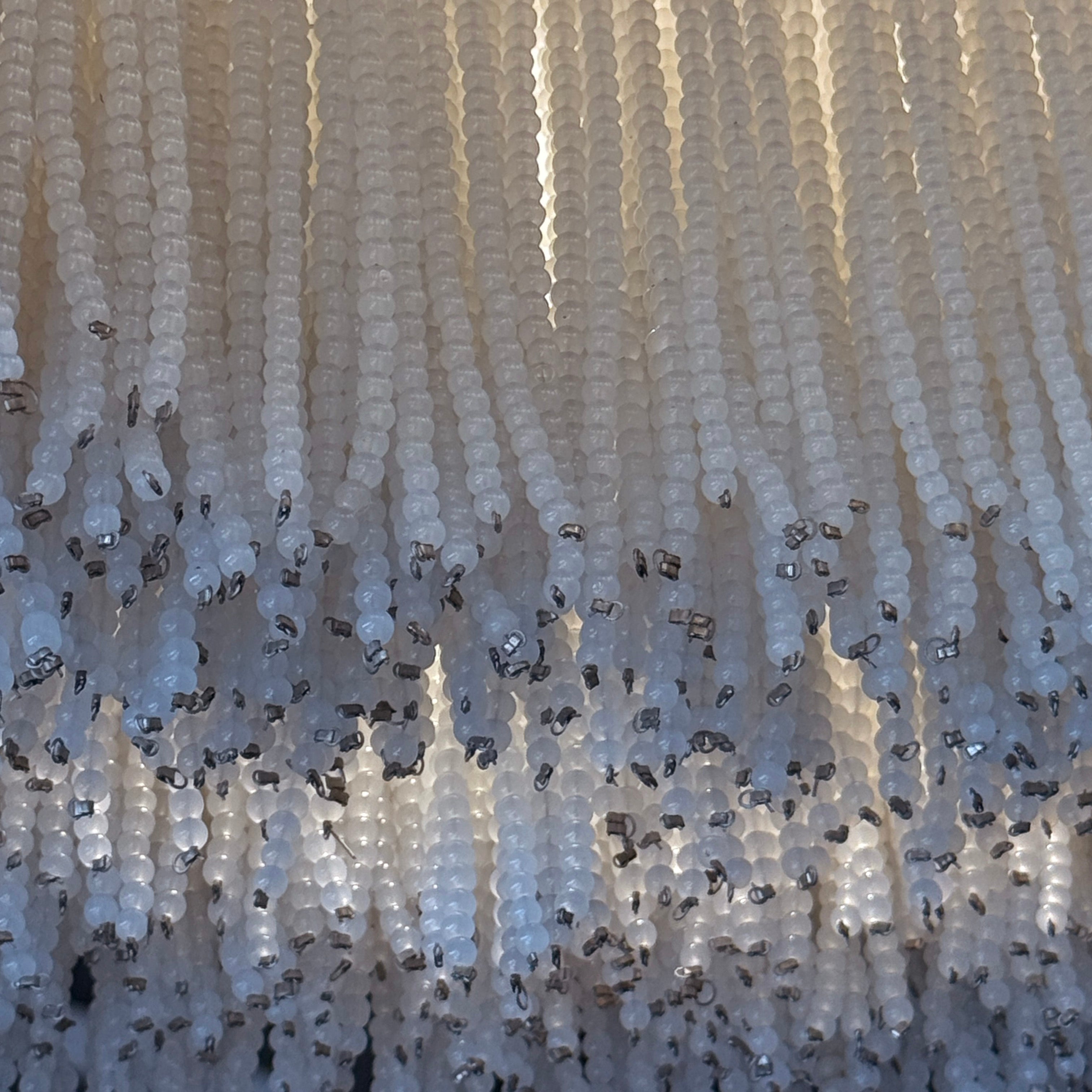 Lunara Beaded Round Crown Chandelier – SMALL - Lamps - WS Living Furniture Furniture Store in Dubai