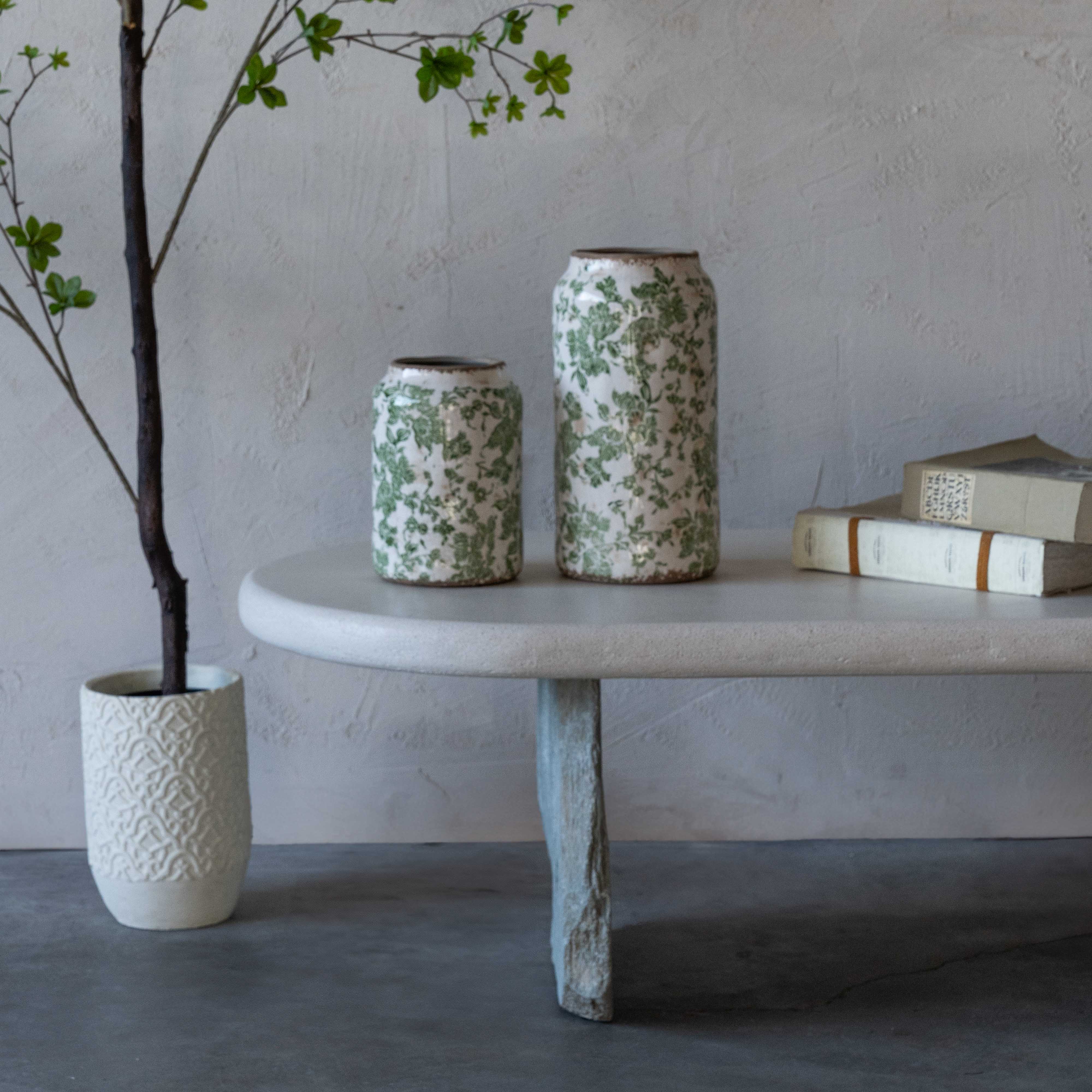 Nostalgia Green Decorative Vintage Classic Vase | Flower Pot - Tree Pot - WS Living Furniture  Furniture Store in Dubai
