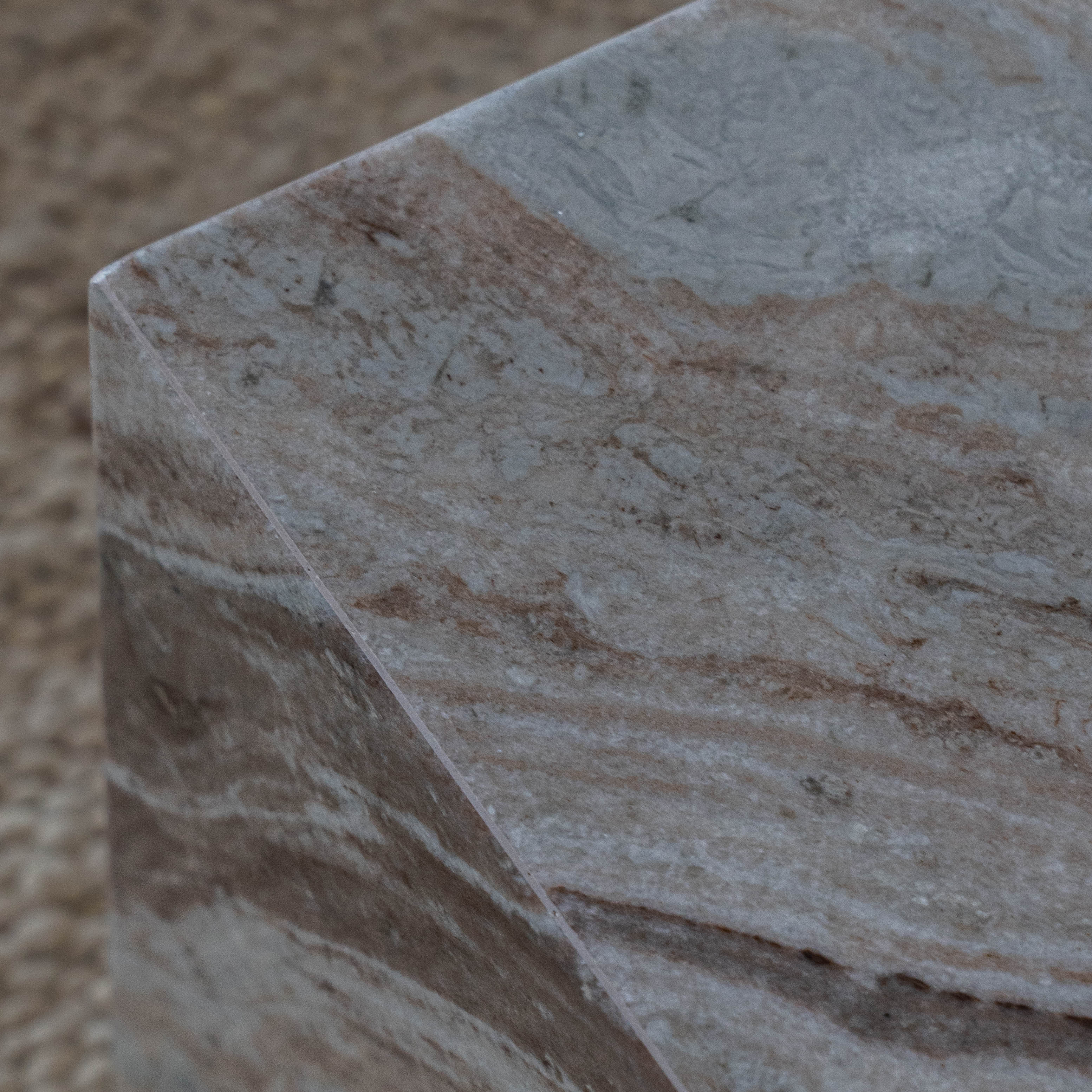 Majestic Cube Marble Side Table