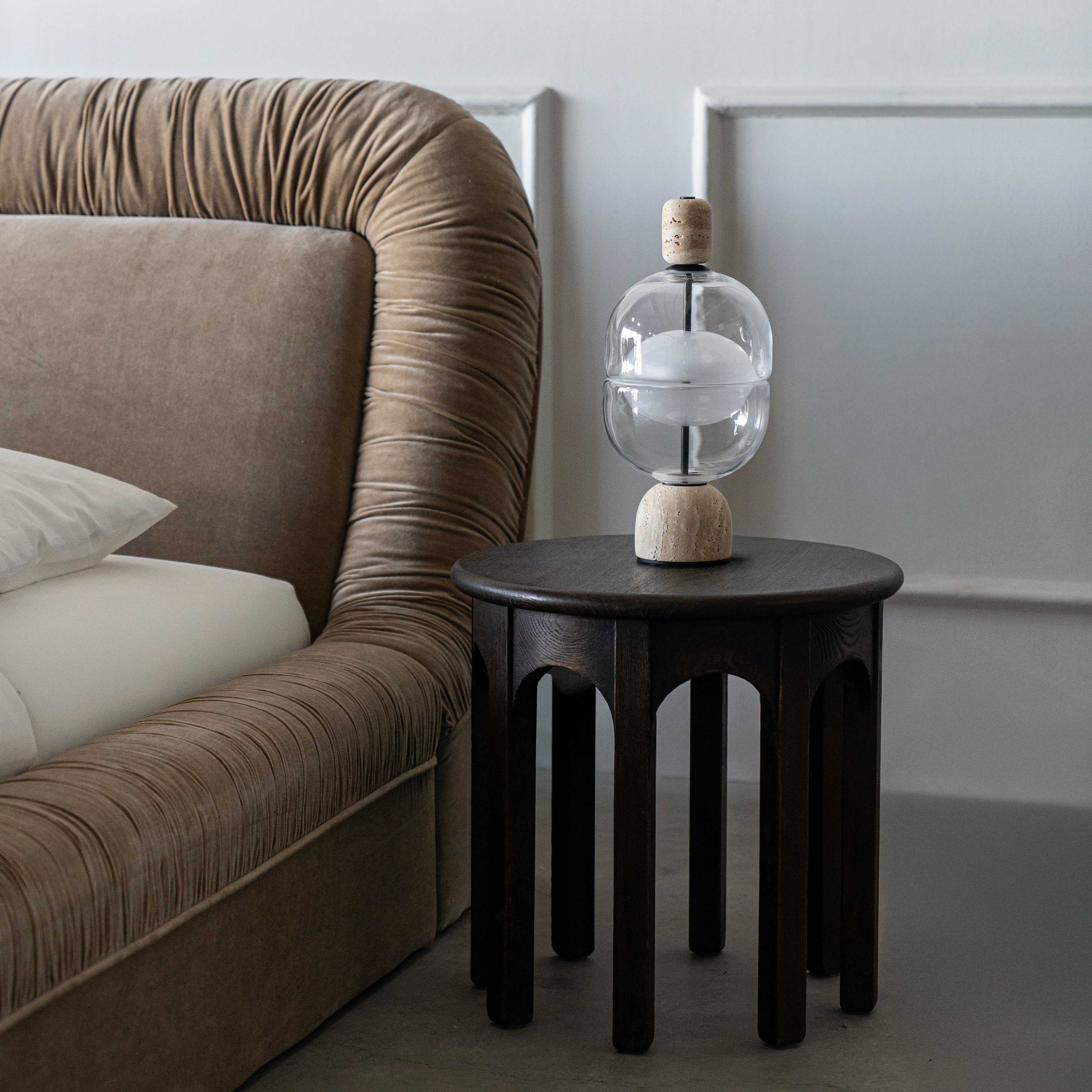 Alara Travertine Marble Modern Table Lamp - Table Lamps - WS Living Furniture Furniture Store in Dubai