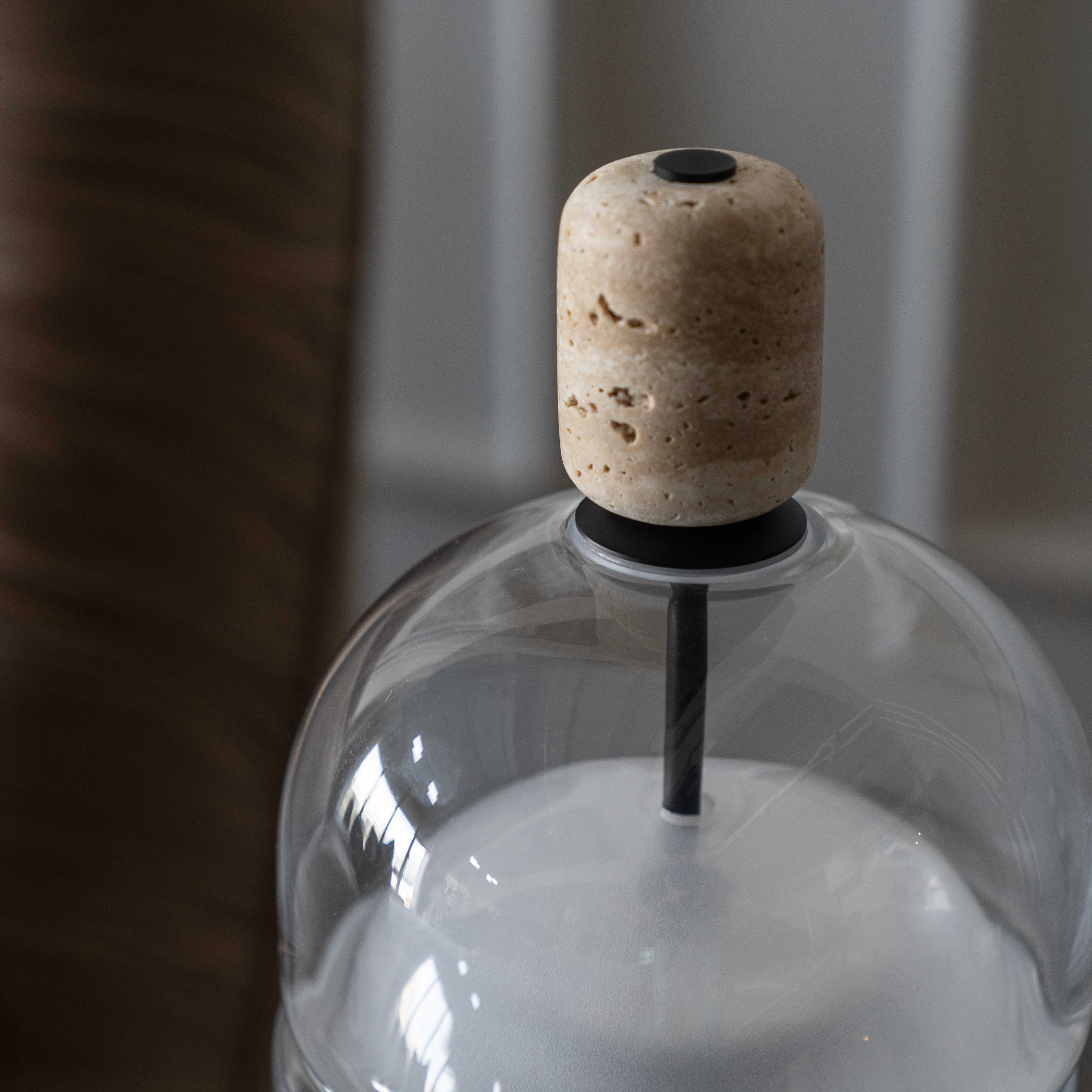 Alara Travertine Marble Modern Table Lamp - Table Lamps - WS Living Furniture Furniture Store in Dubai