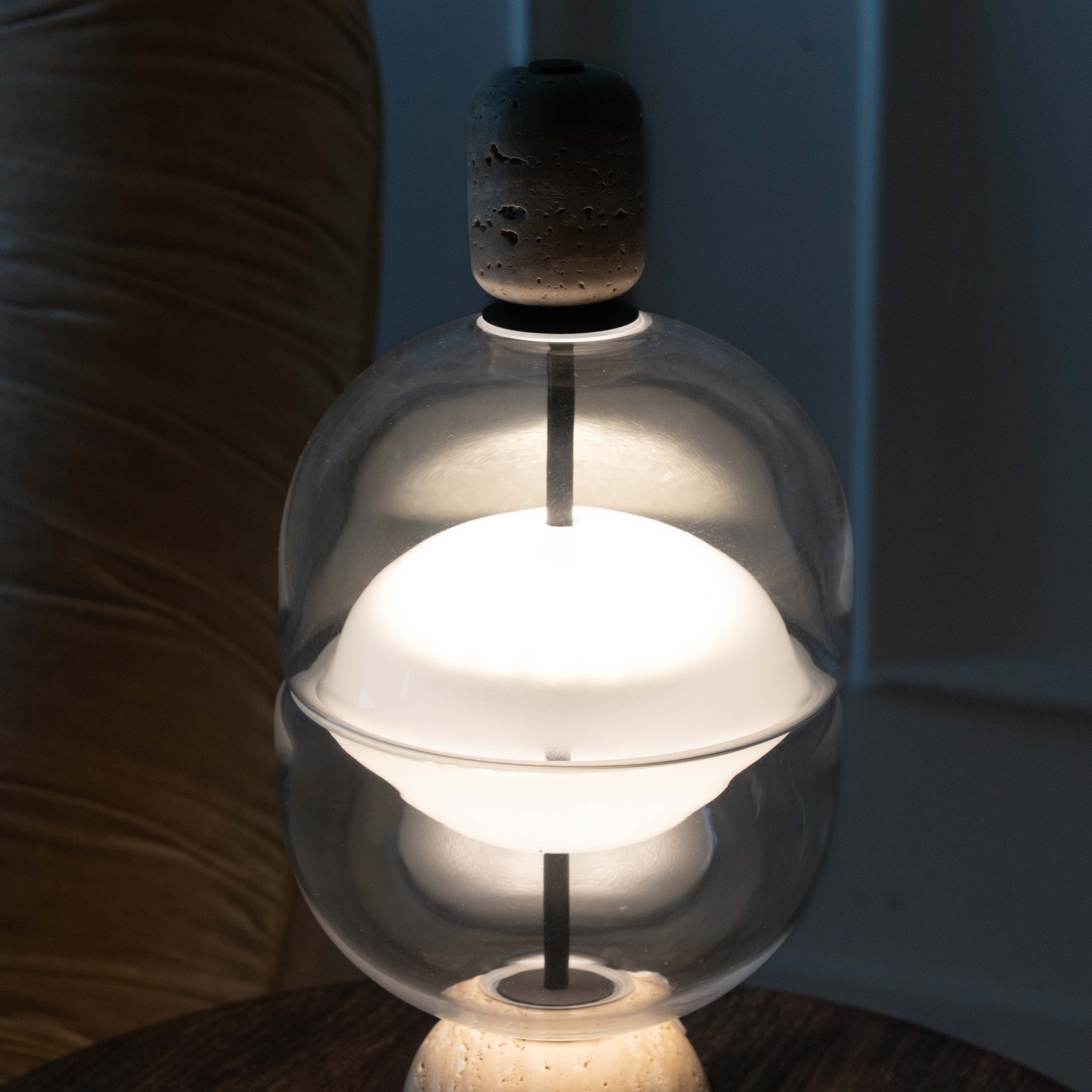 Alara Travertine Marble Modern Table Lamp - Table Lamps - WS Living Furniture Furniture Store in Dubai