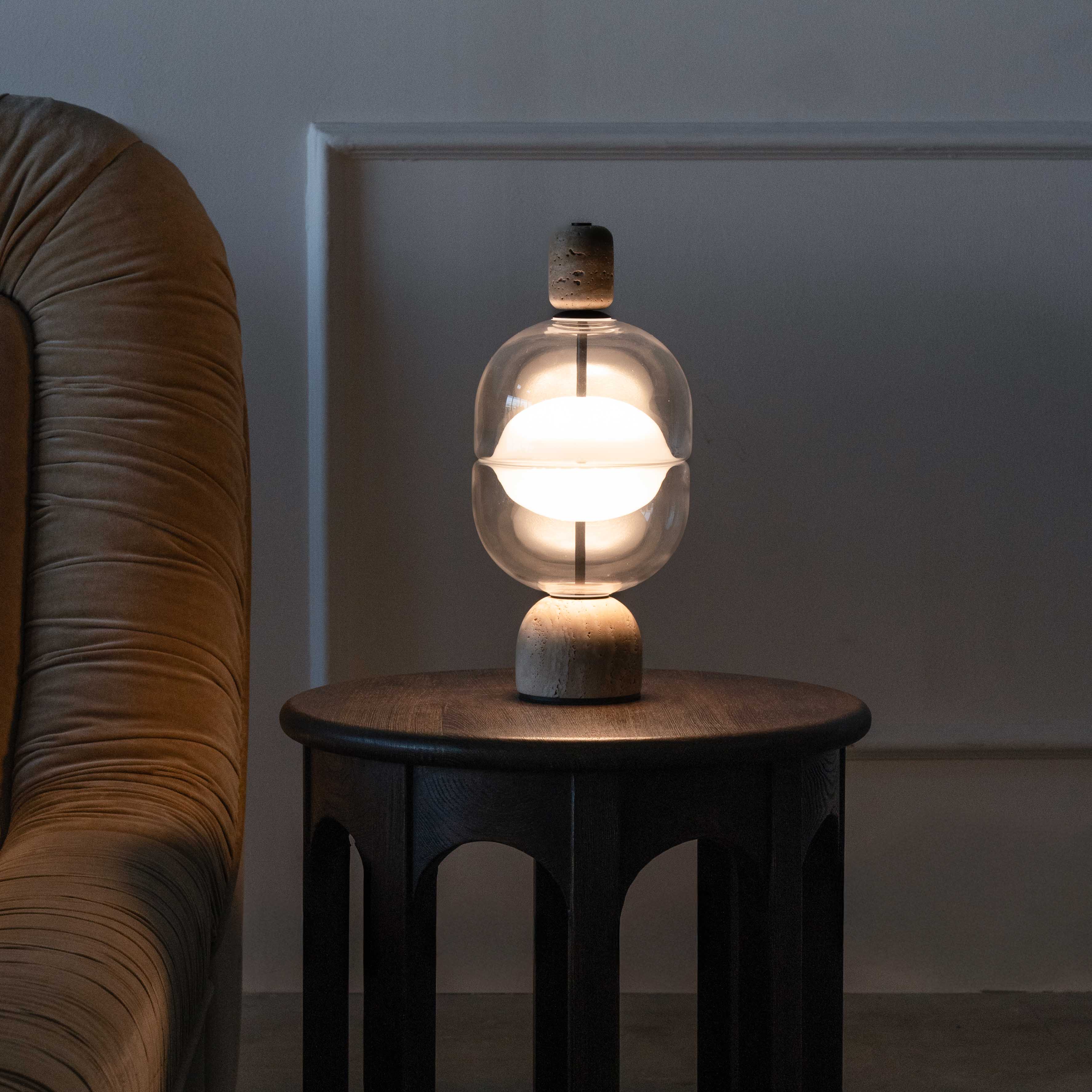 Alara Travertine Marble Modern Table Lamp - Table Lamps - WS Living Furniture Furniture Store in Dubai