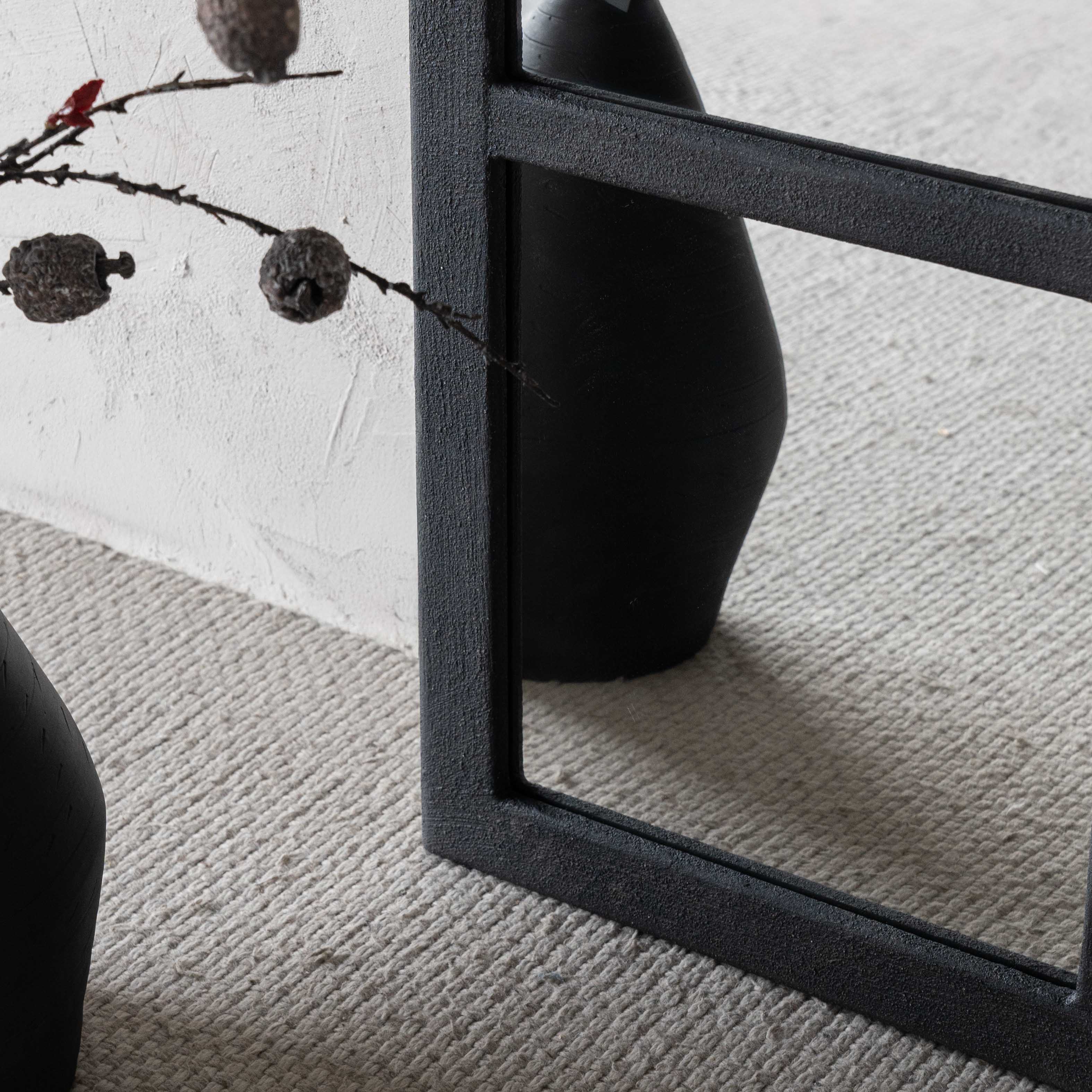 Luna Black Curve Alaska Wood Arch Full Length Floor Mirror - Mirrors - WS Living Furniture Furniture Store in Dubai