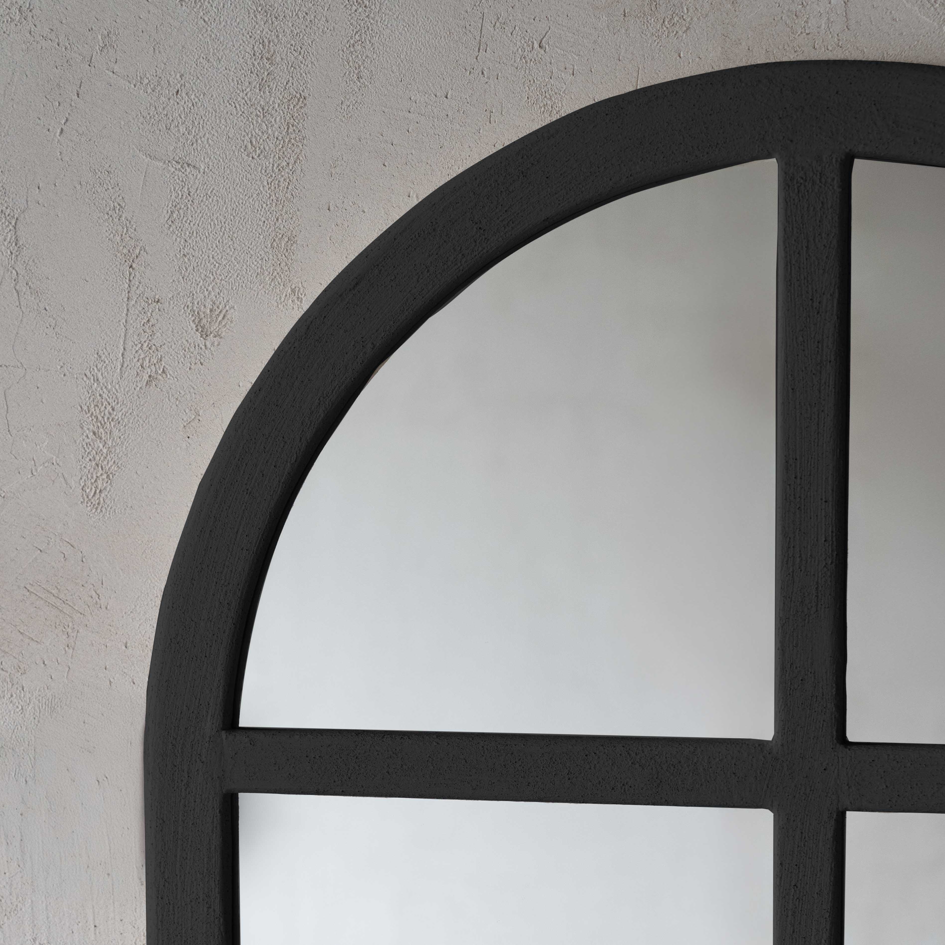 Luna Black Curve Alaska Wood Arch Full Length Floor Mirror - Mirrors - WS Living Furniture Furniture Store in Dubai