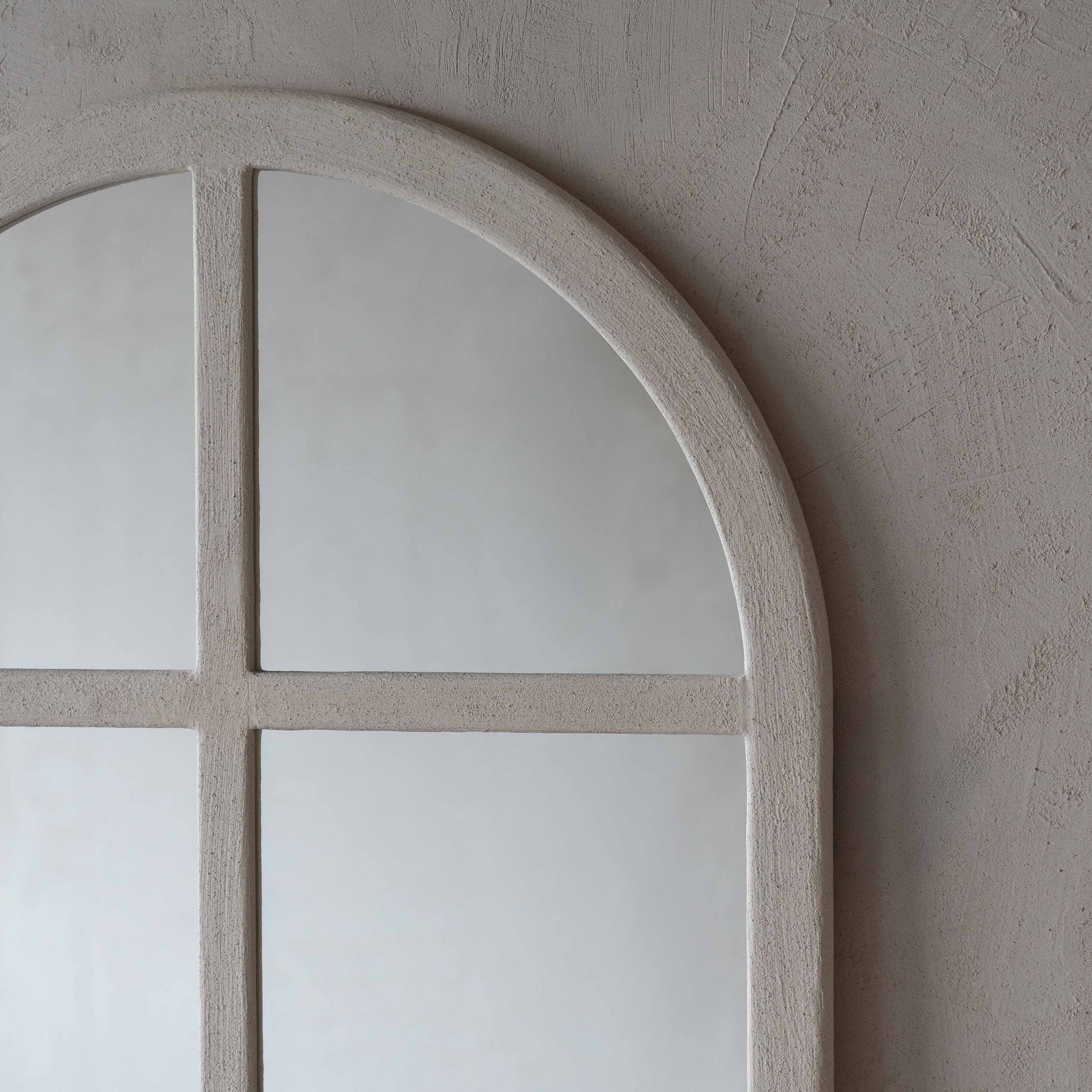 Luna White Curve Alaska Wood Full Length Floor Mirror - Mirrors - WS Living Furniture Furniture Store in Dubai