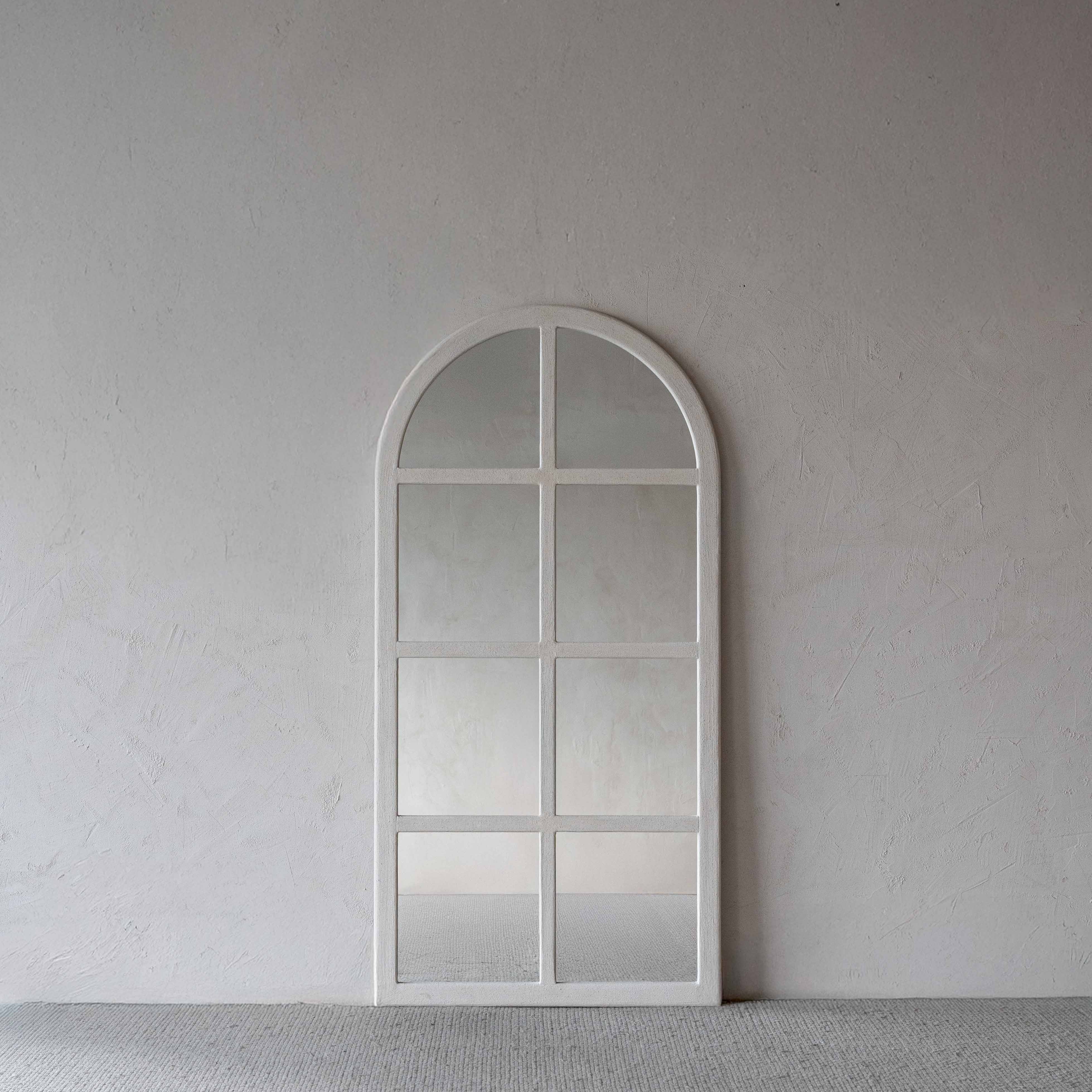 Luna White Curve Alaska Wood Full Length Floor Mirror - Mirrors - WS Living Furniture Furniture Store in Dubai