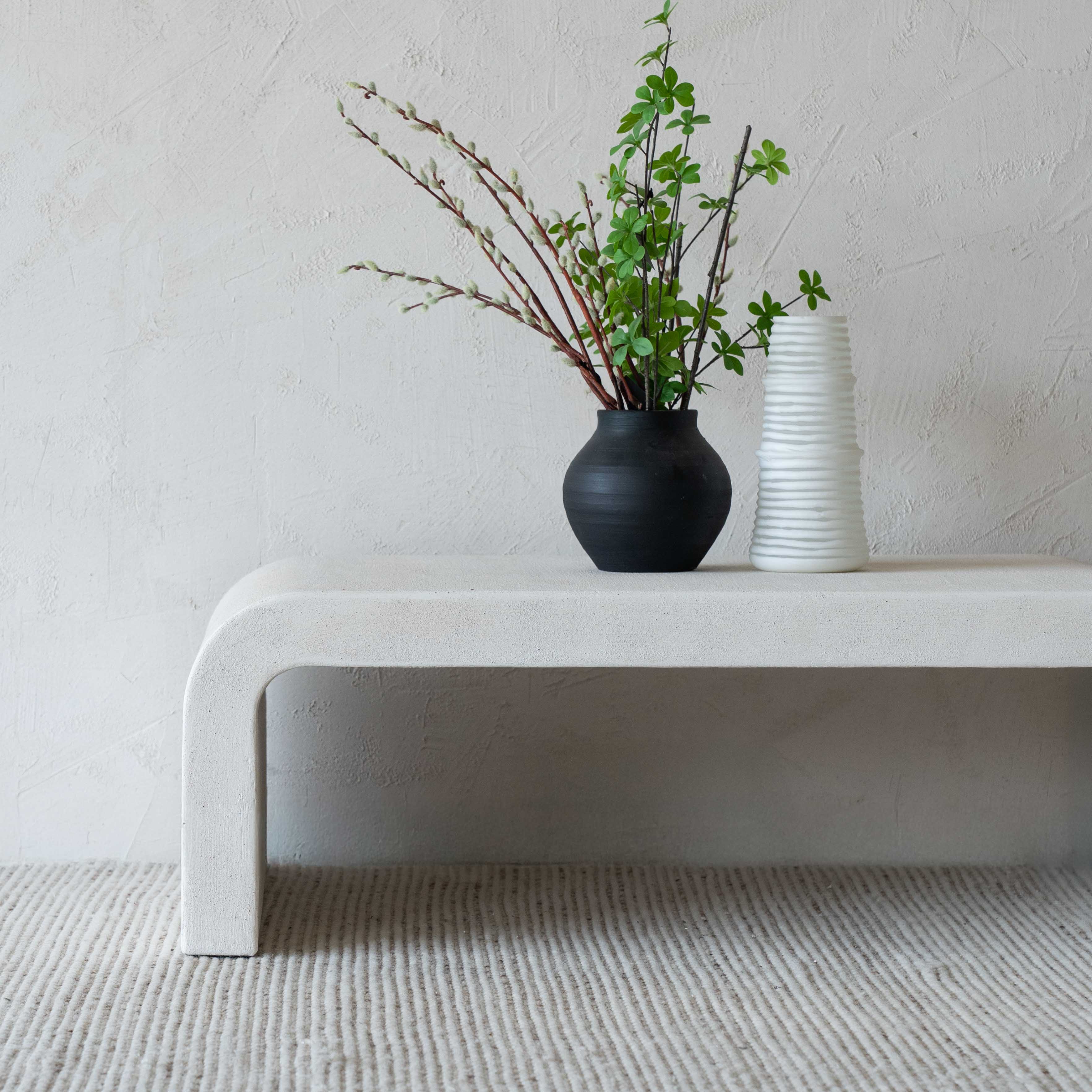 Alaska Wood Curve Arch Edge White Coffee Table - Coffee Tables - WS Living Furniture  Furniture Store in Dubai
