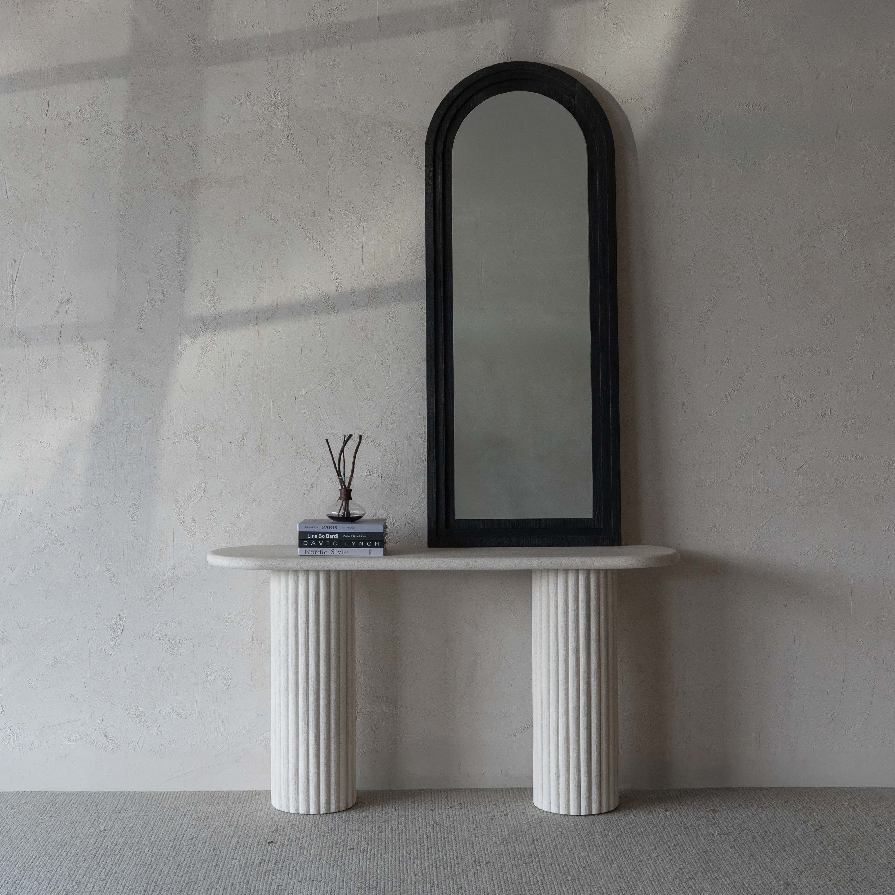 Nordic Elegance Alaska Wood Fluted Base White Console Table - Console Tables - WS Living Furniture  Furniture Store in Dubai