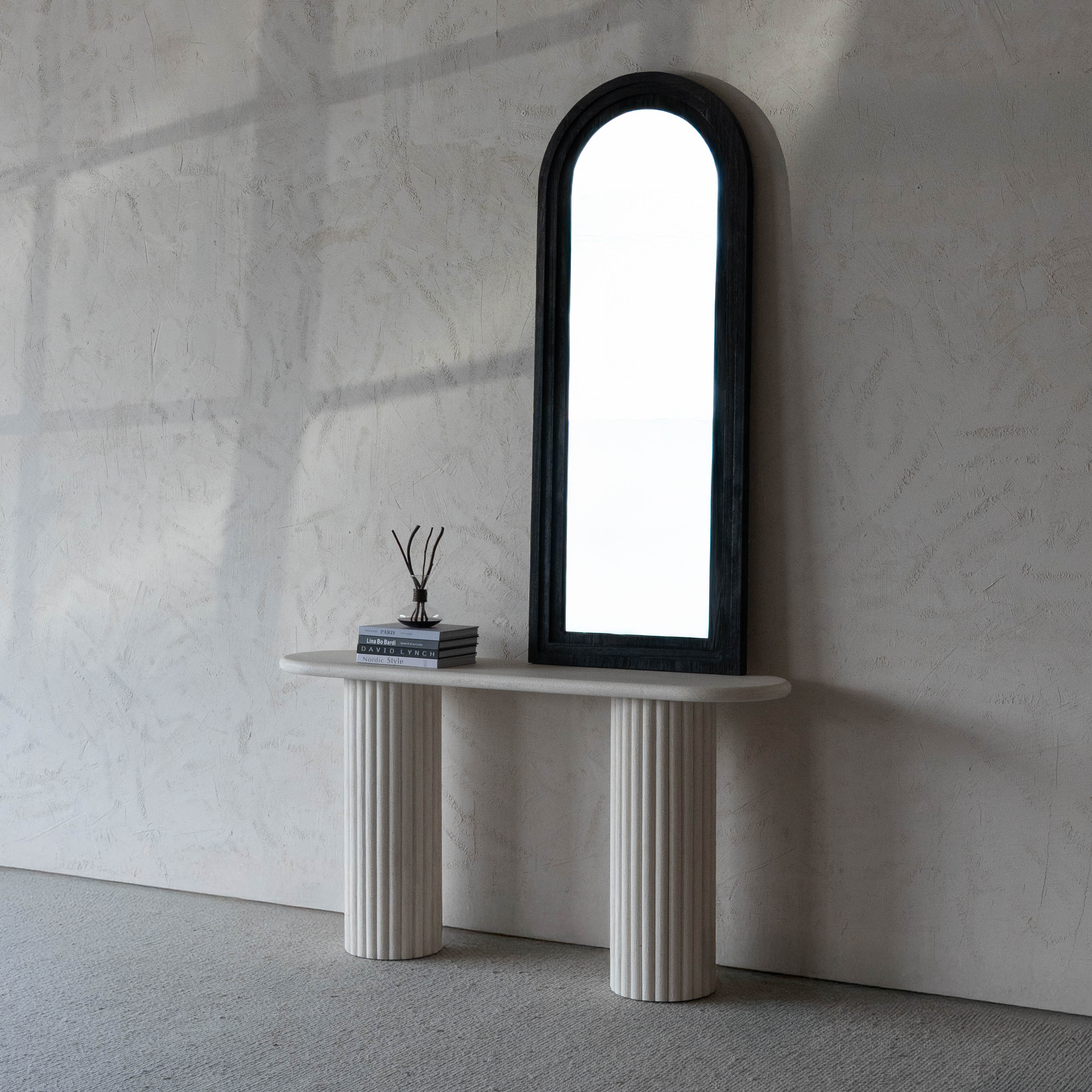 Nordic Elegance Alaska Wood Fluted Base White Console Table - Console Tables - WS Living Furniture  Furniture Store in Dubai