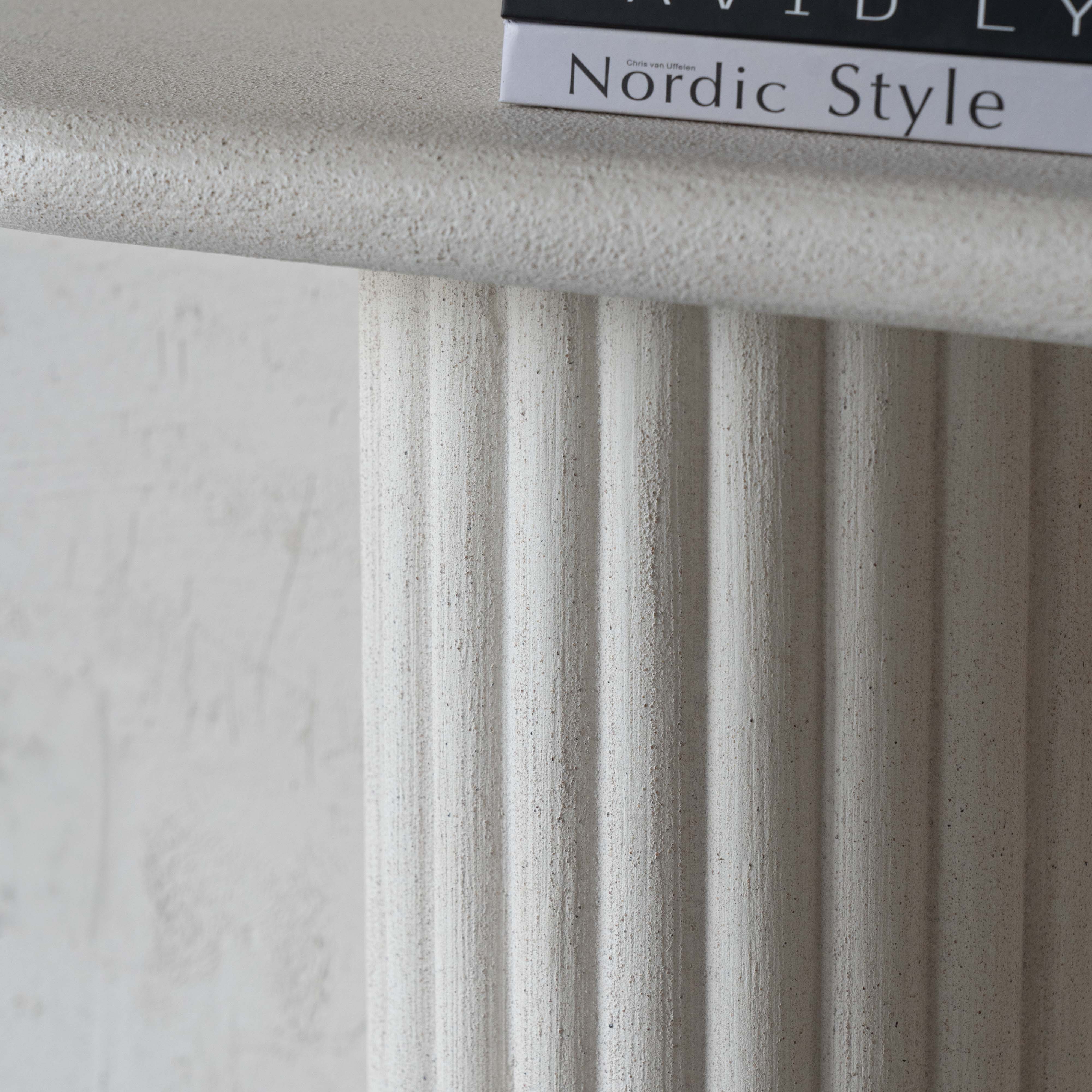 Nordic Elegance Alaska Wood Fluted Base White Console Table - Console Tables - WS Living Furniture  Furniture Store in Dubai