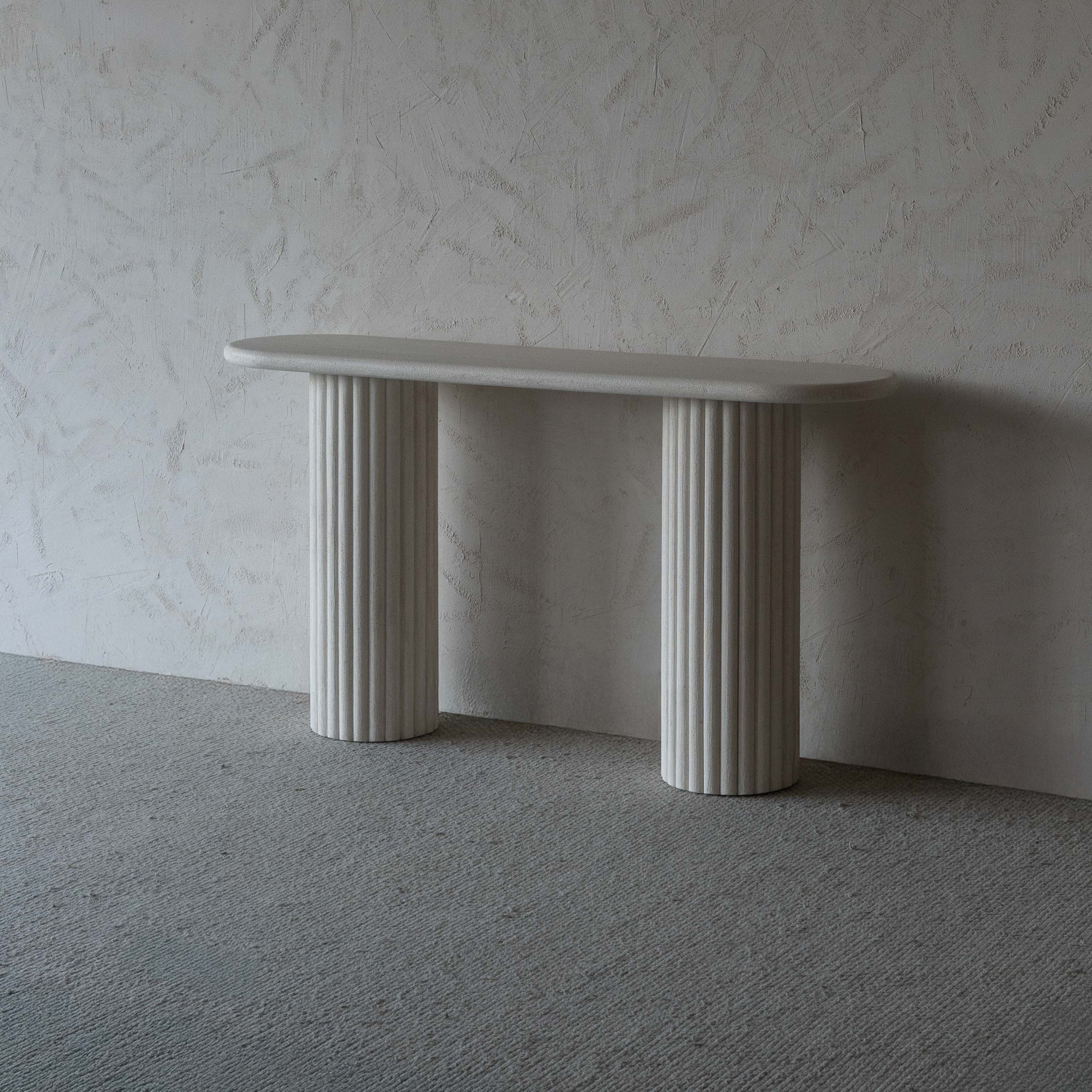 Nordic Elegance Alaska Wood Fluted Base White Console Table - Console Tables - WS Living Furniture  Furniture Store in Dubai