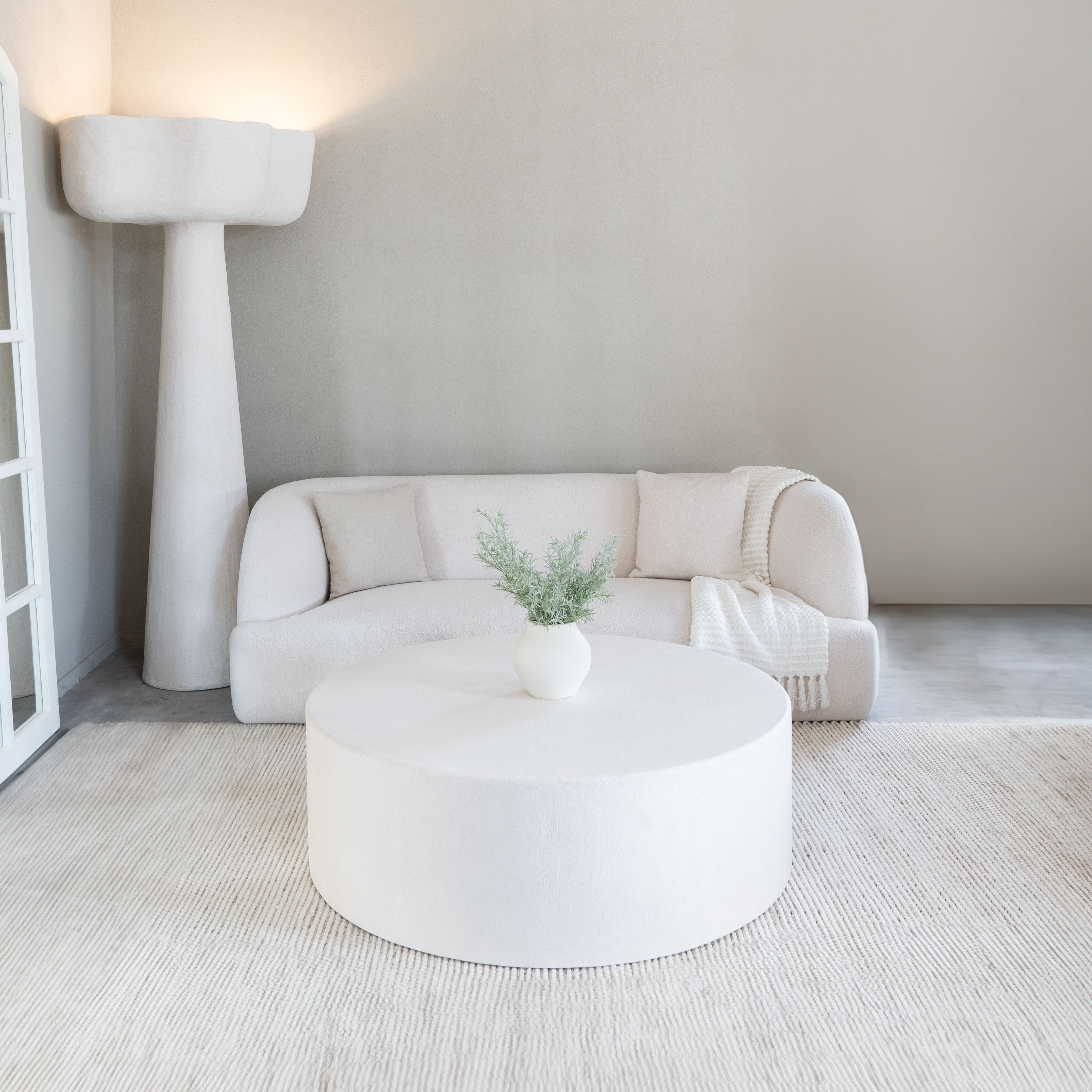 Alaska Cylindrical Coffee Table-White - Coffee Table - WS Living Furniture  Furniture Store in Dubai