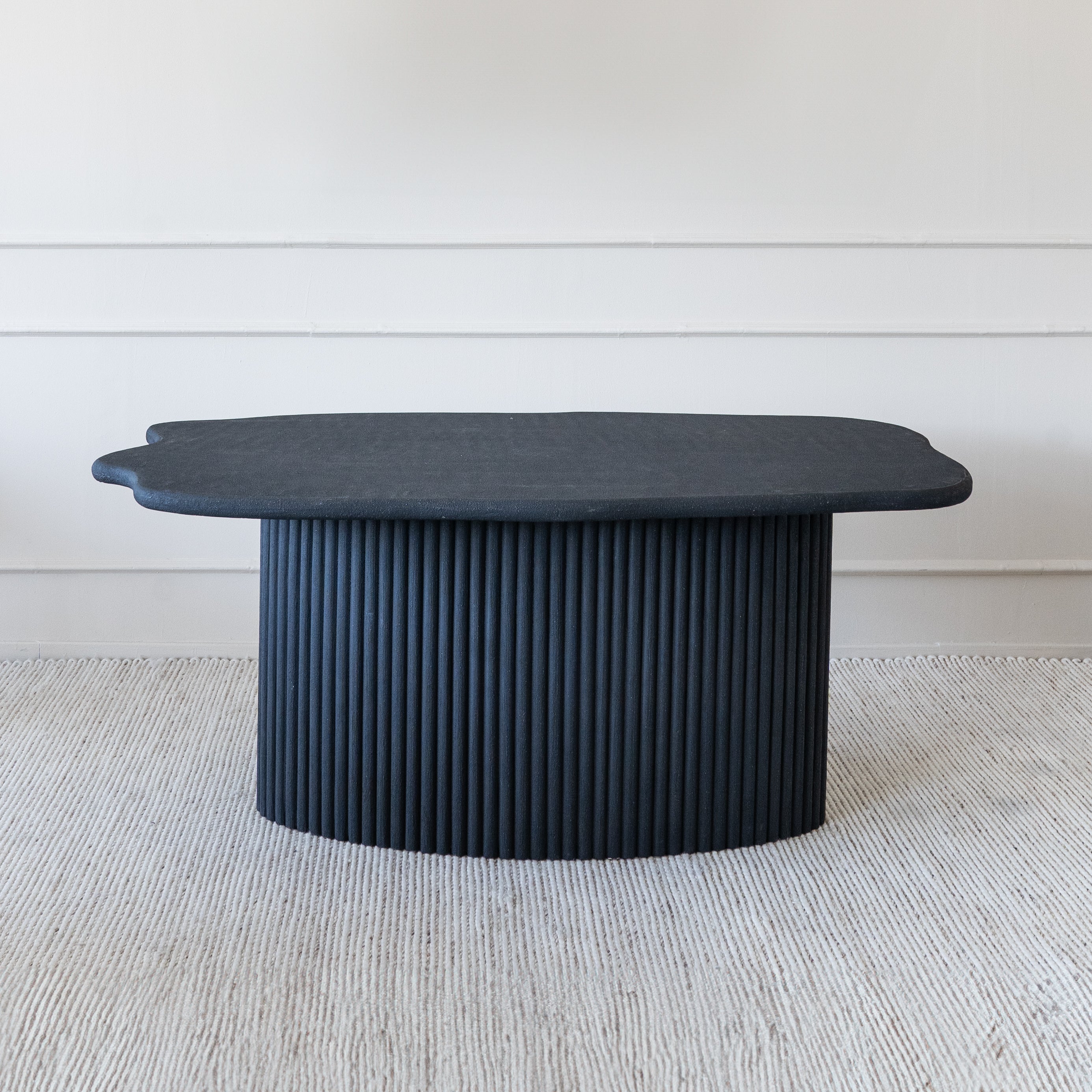 Alaska Dining Table Fluted Base / Edge Top - Black - - WS Living Furniture Furniture Store in Dubai