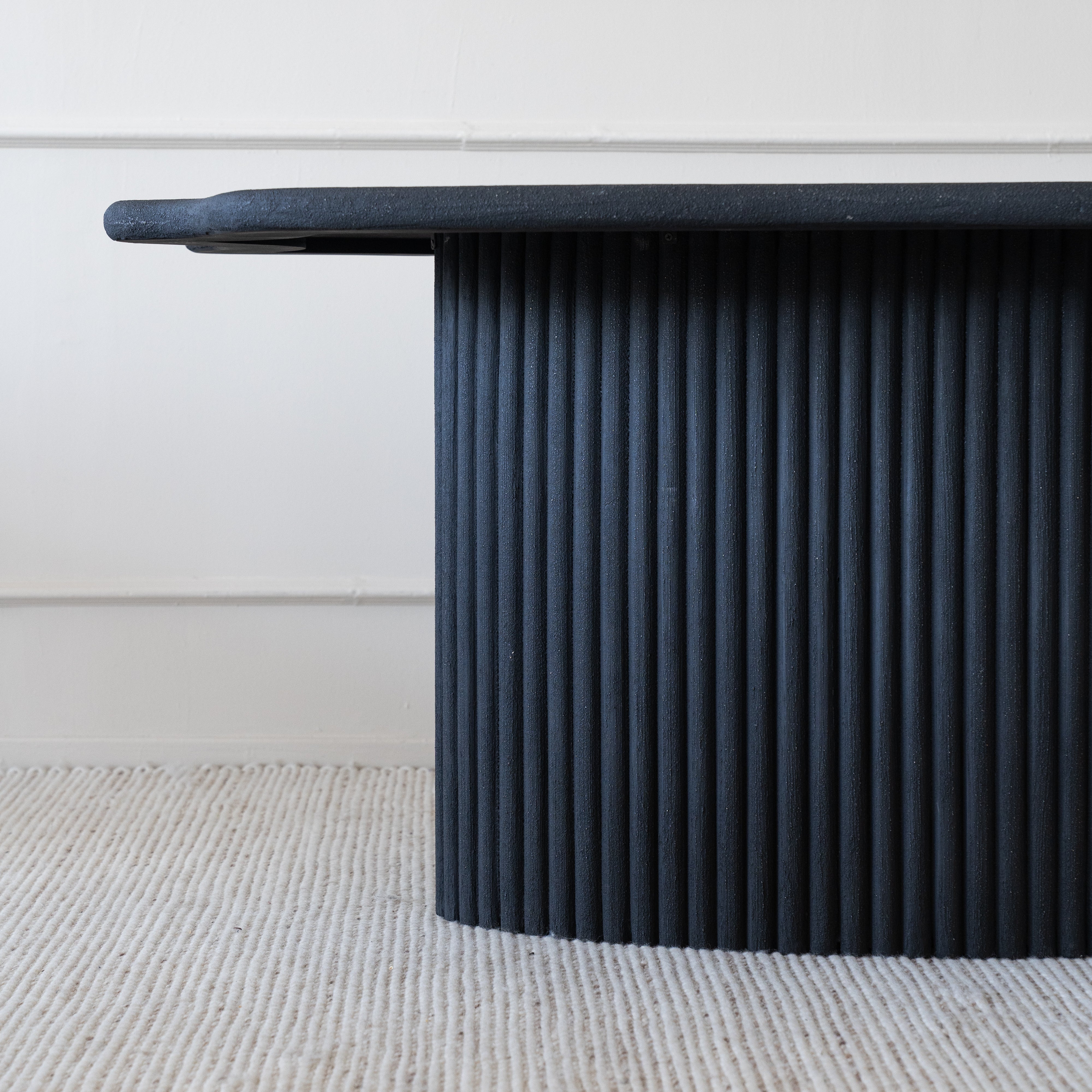Alaska Dining Table Fluted Base / Edge Top - Black - - WS Living Furniture Furniture Store in Dubai