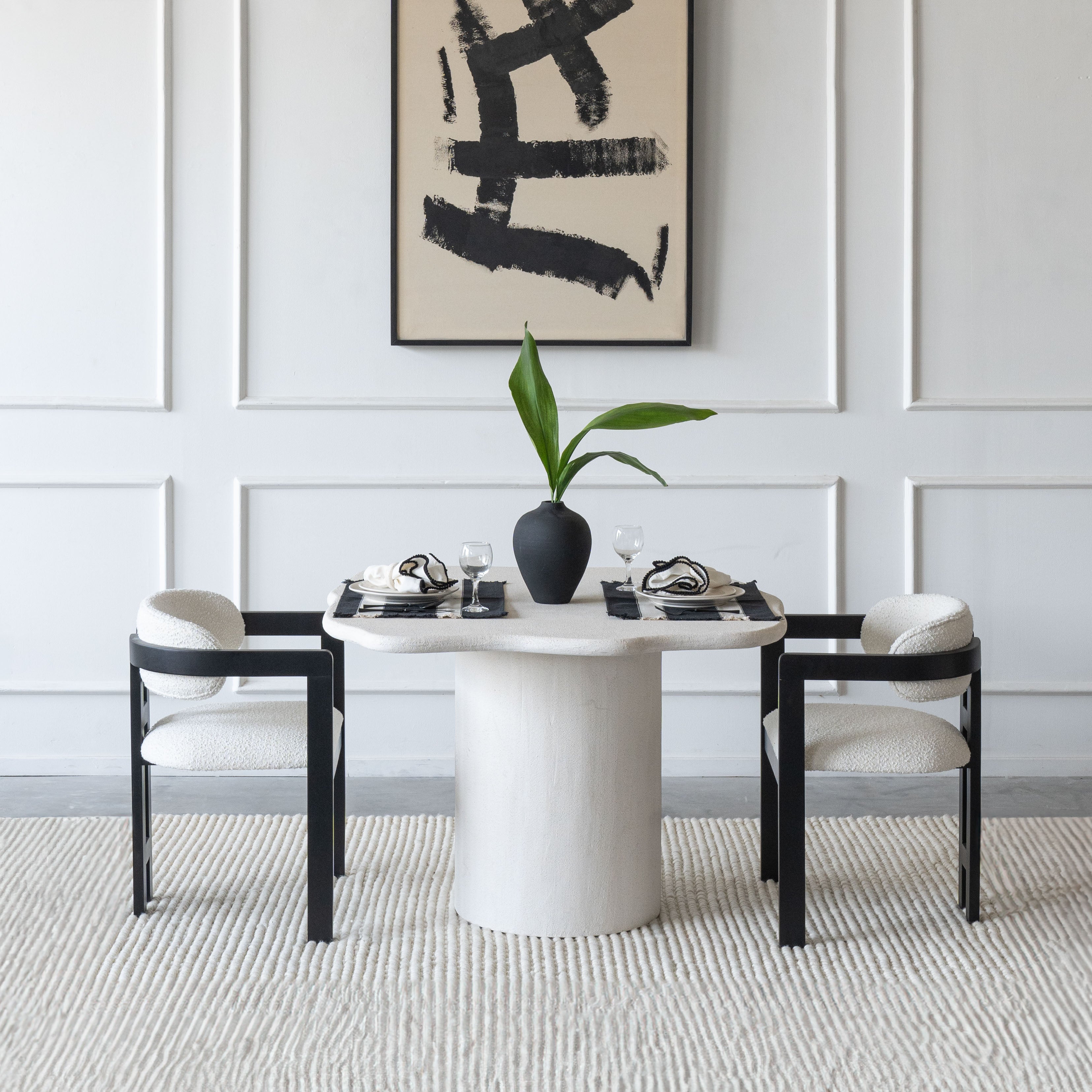 Alaska Edged Square Wood Dining Table - White - Dining Tables - WS Living Furniture Furniture Store in Dubai