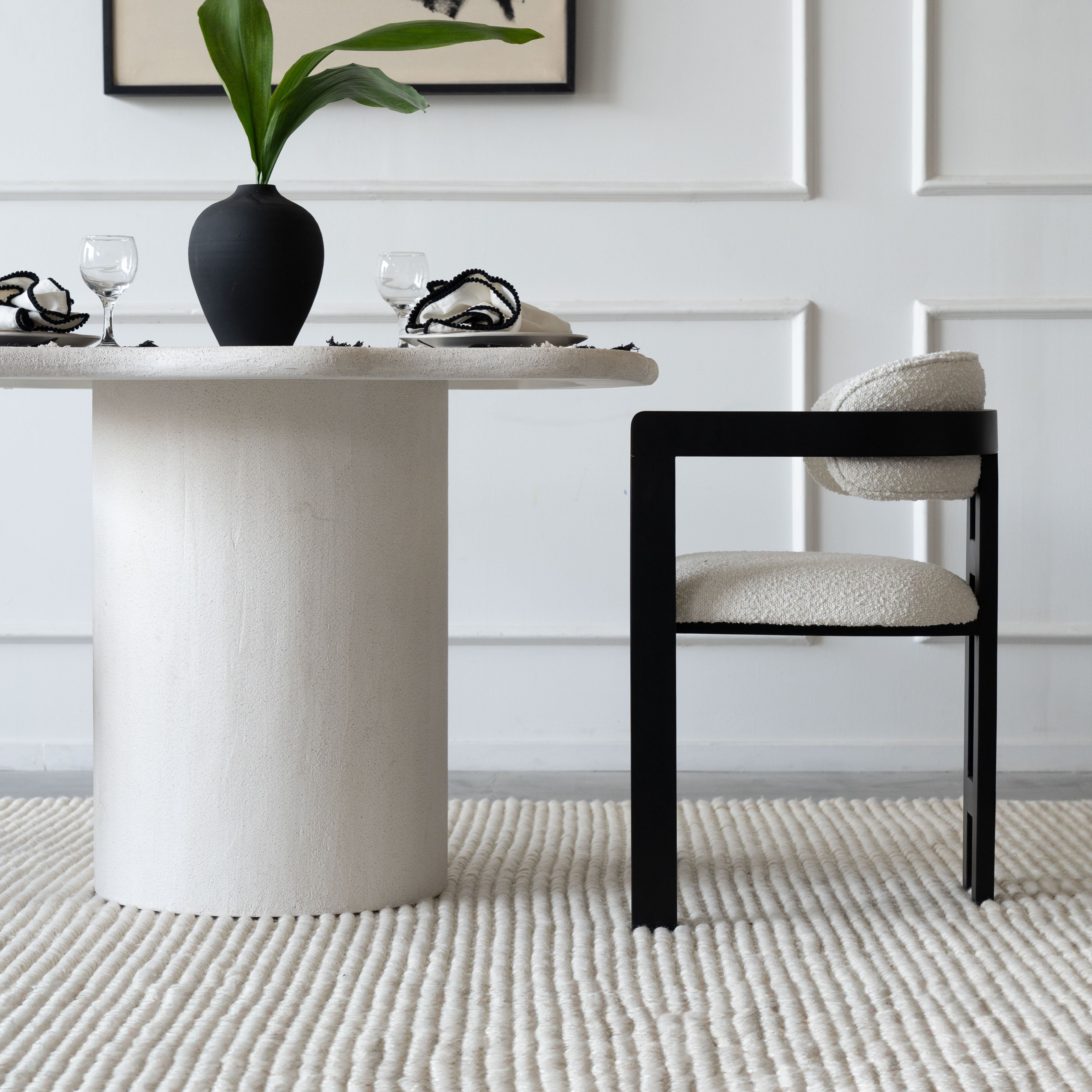 Alaska Edged Square Wood Dining Table - White - Dining Tables - WS Living Furniture Furniture Store in Dubai
