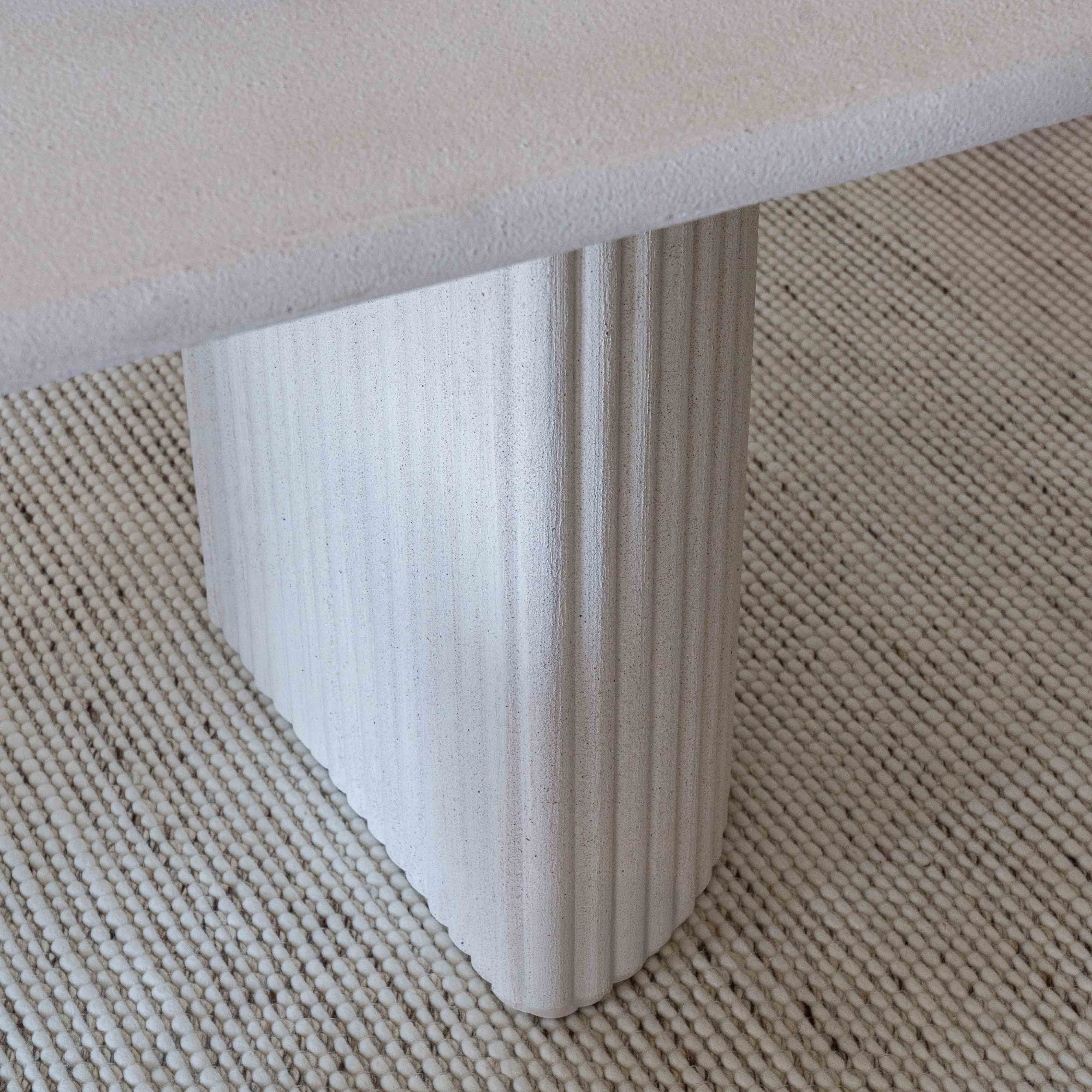 Classic Flute Wood U-Shape Leg Oval Top Dining Table - Dining Table - WS Living Furniture Furniture Store in Dubai