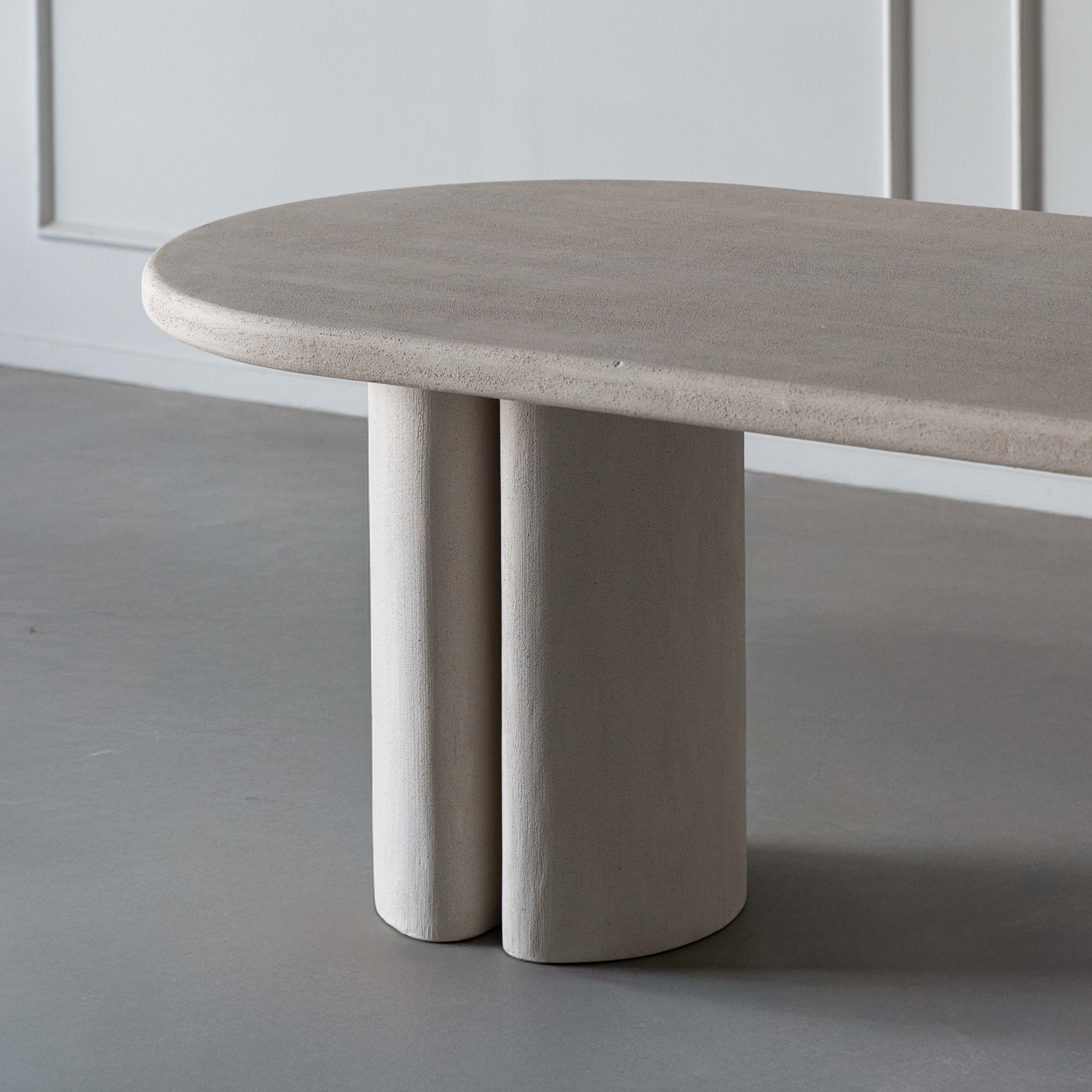 Lego Alaska Two Base Oval Top Dining Table - White - Dining Table - WS Living Furniture Furniture Store in Dubai