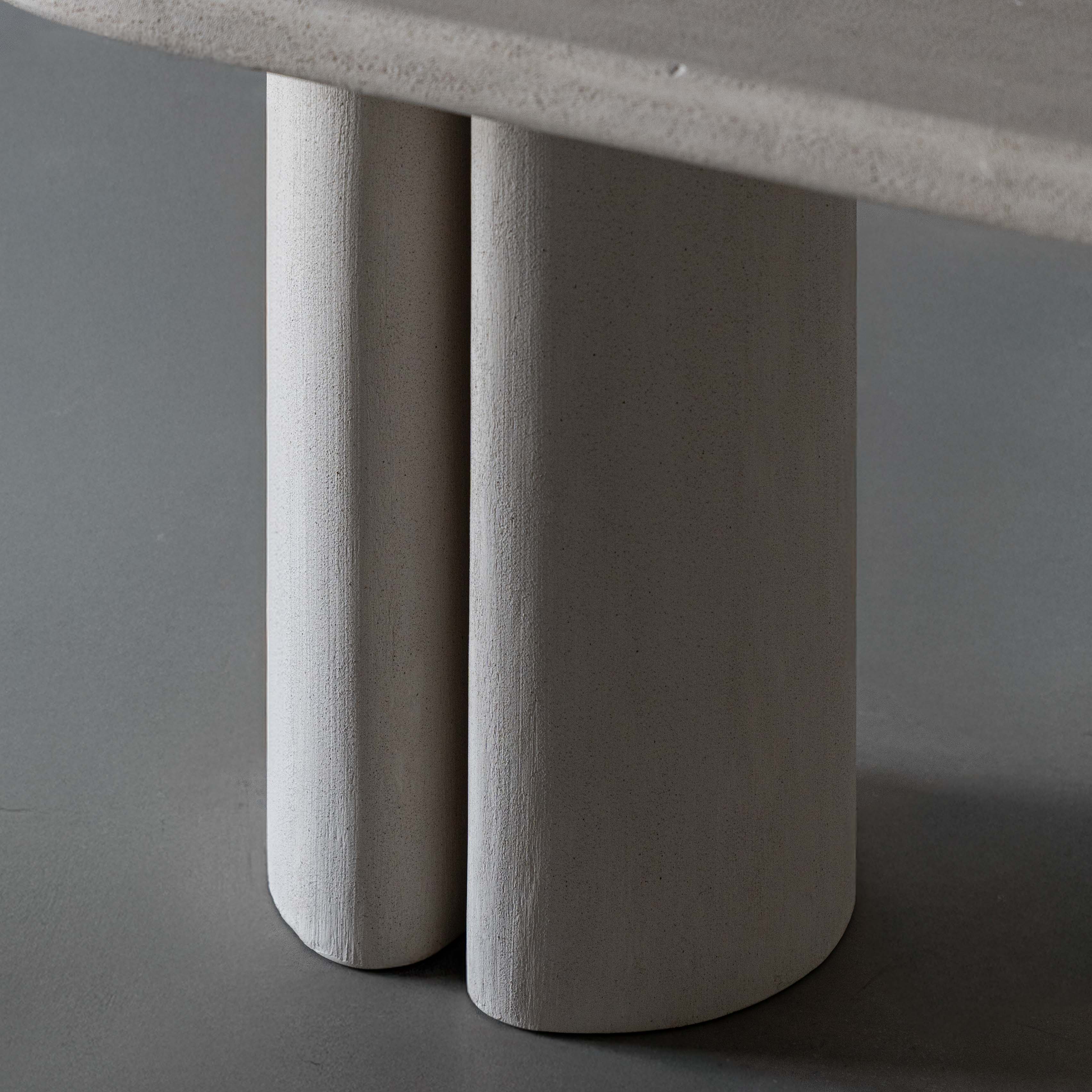 Lego Alaska Two Base Oval Top Dining Table - White - Dining Table - WS Living Furniture Furniture Store in Dubai