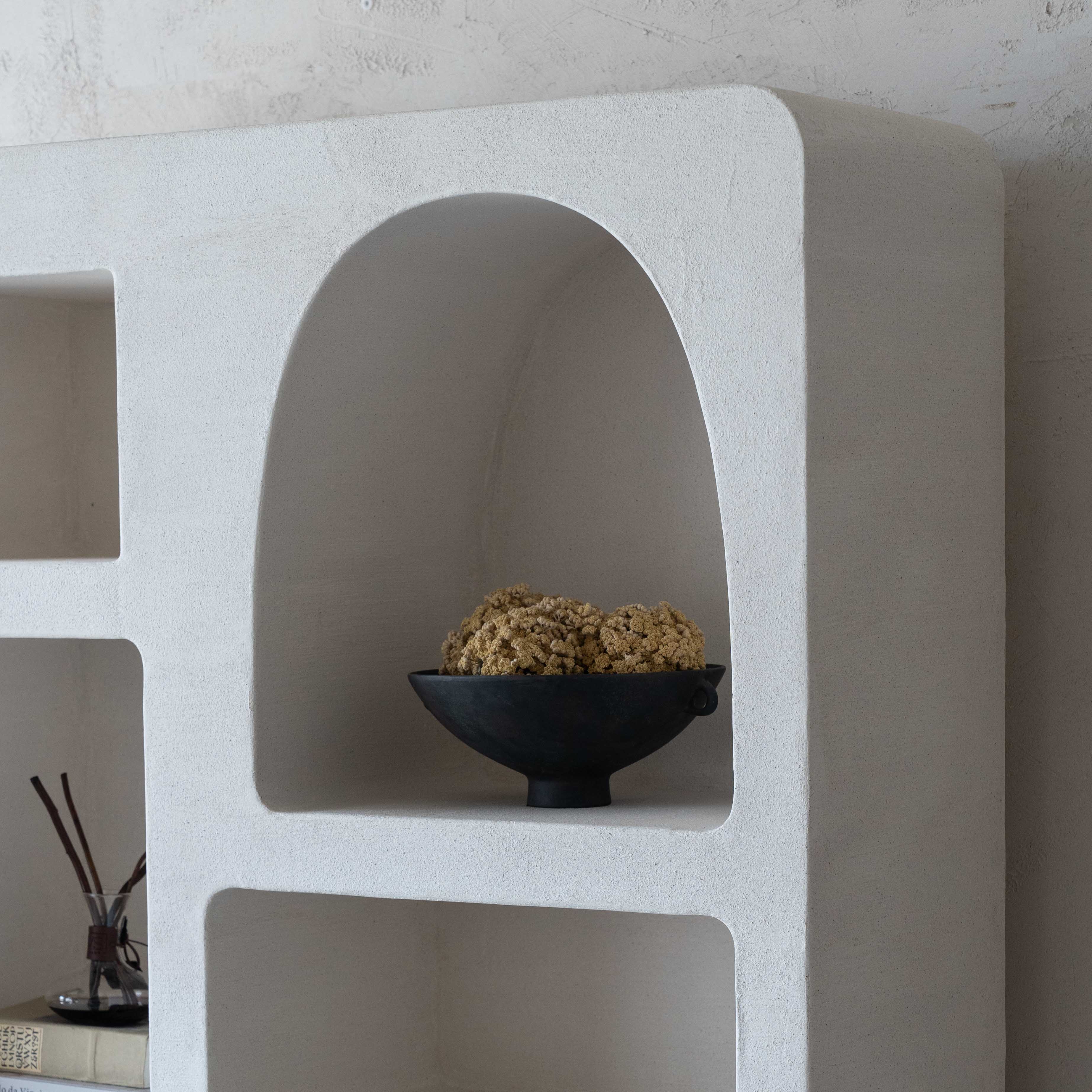 Alaska Wood Handcrafted Curve Edge Niche Book Shelf | Storage - Shelf - WS Living Furniture Furniture Store in Dubai