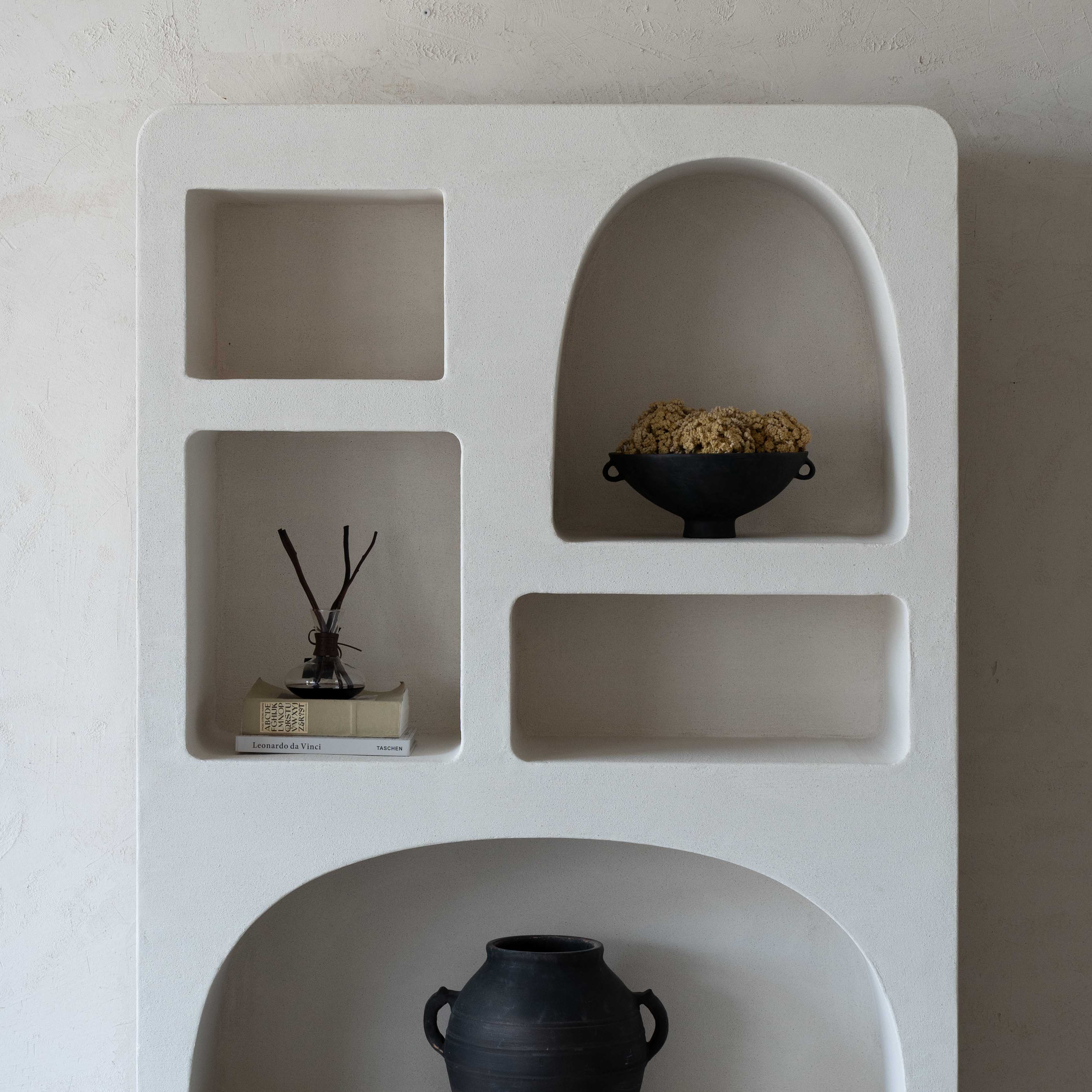 Alaska Wood Handcrafted Curve Edge Niche Book Shelf | Storage - Shelf - WS Living Furniture Furniture Store in Dubai