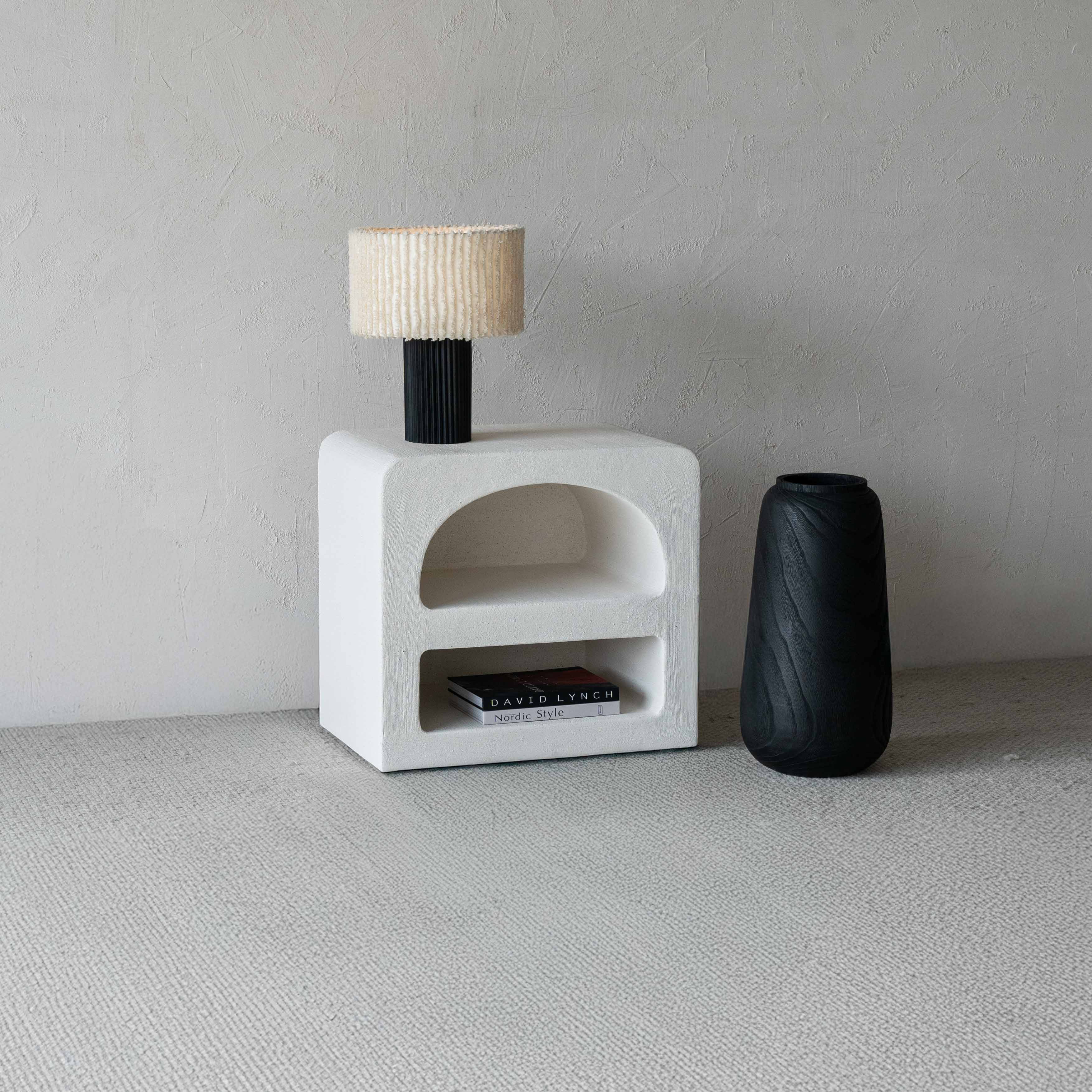 Alaska Wood Two Curved Niche Bed Side Table | Accent End Table - Side Table - WS Living Furniture  Furniture Store in Dubai