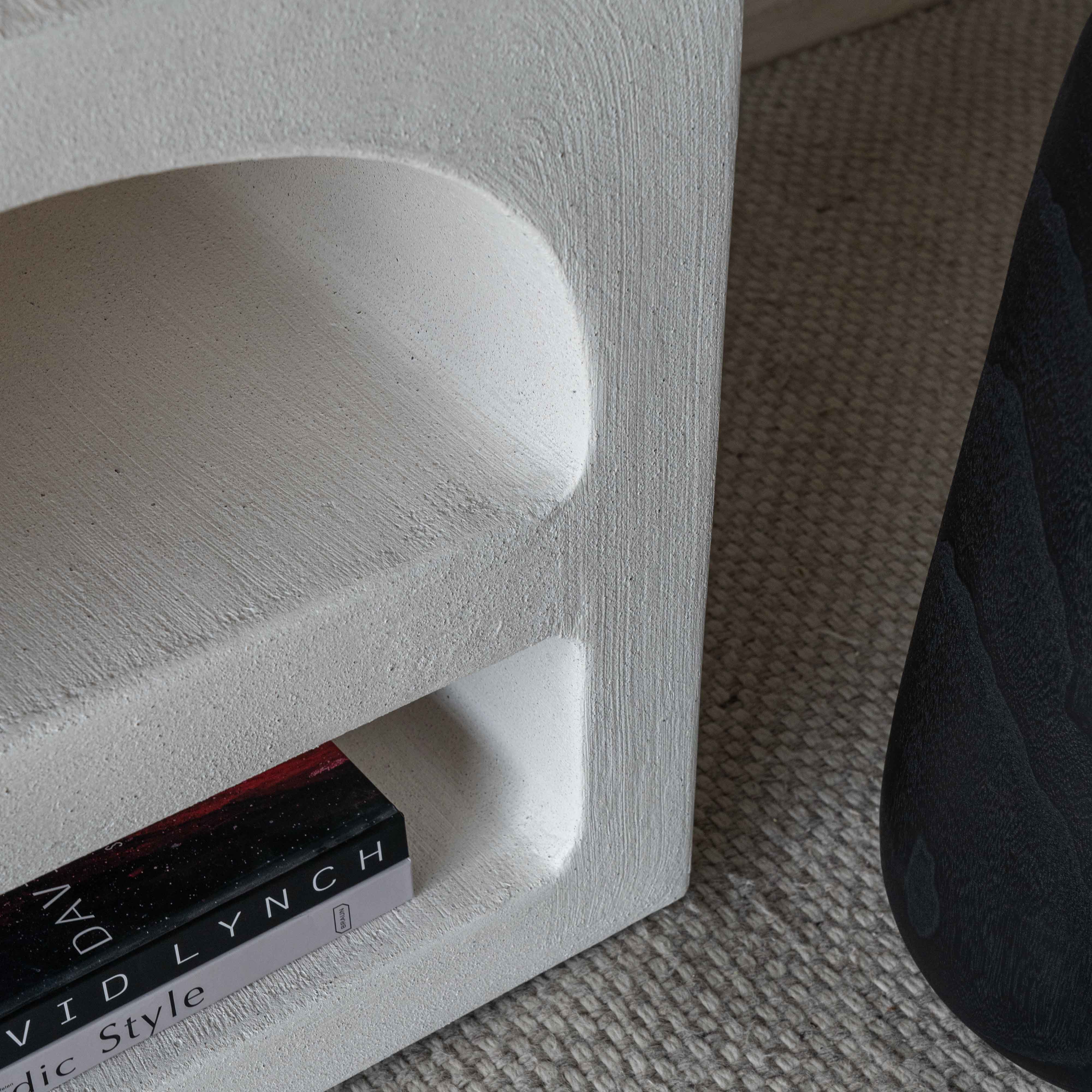 Alaska Wood Two Curved Niche Bed Side Table | Accent End Table - Side Table - WS Living Furniture  Furniture Store in Dubai