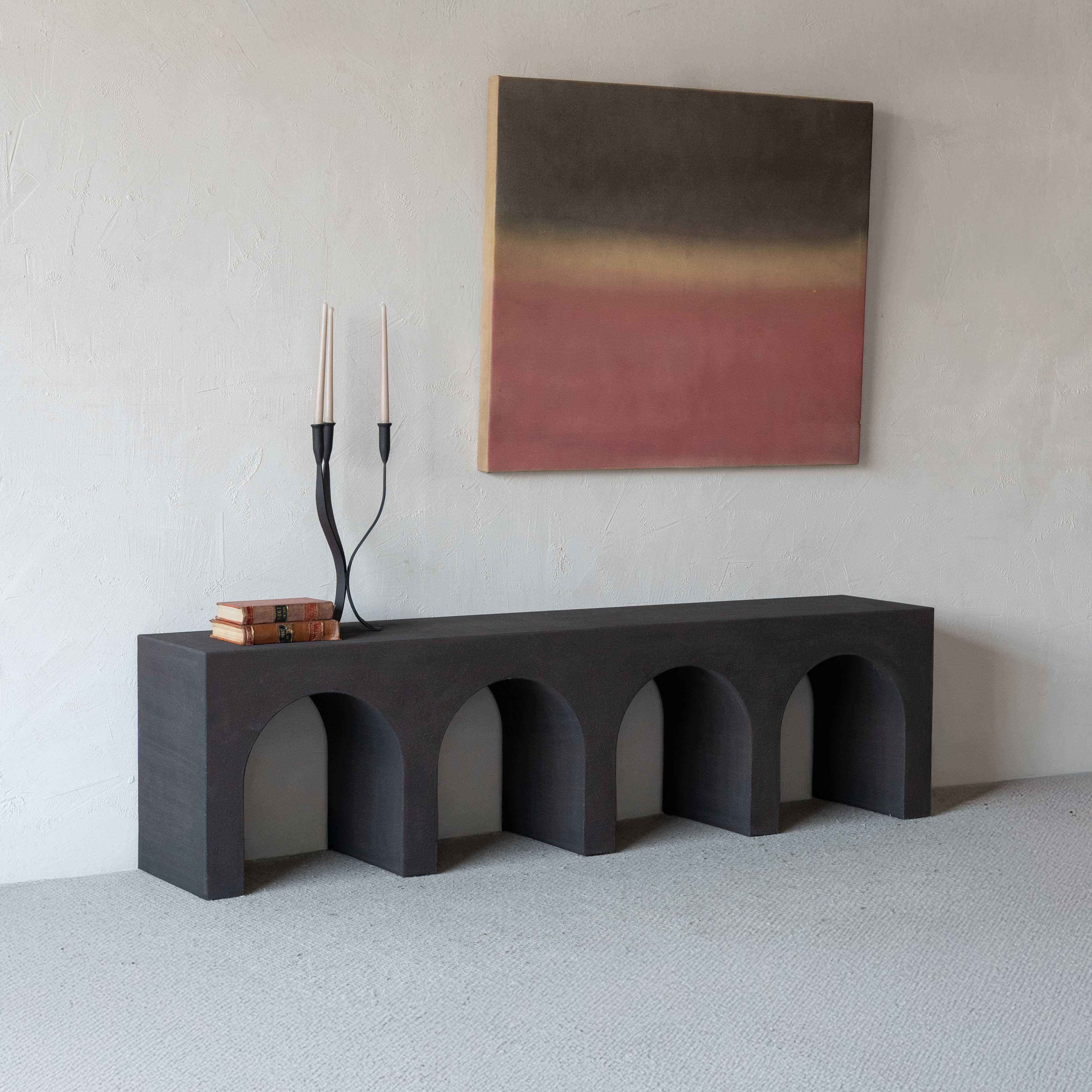 Alaska Vista Wood Arched Baseless TV Unit & Media Table - TV Units - WS Living Furniture Furniture Store in Dubai