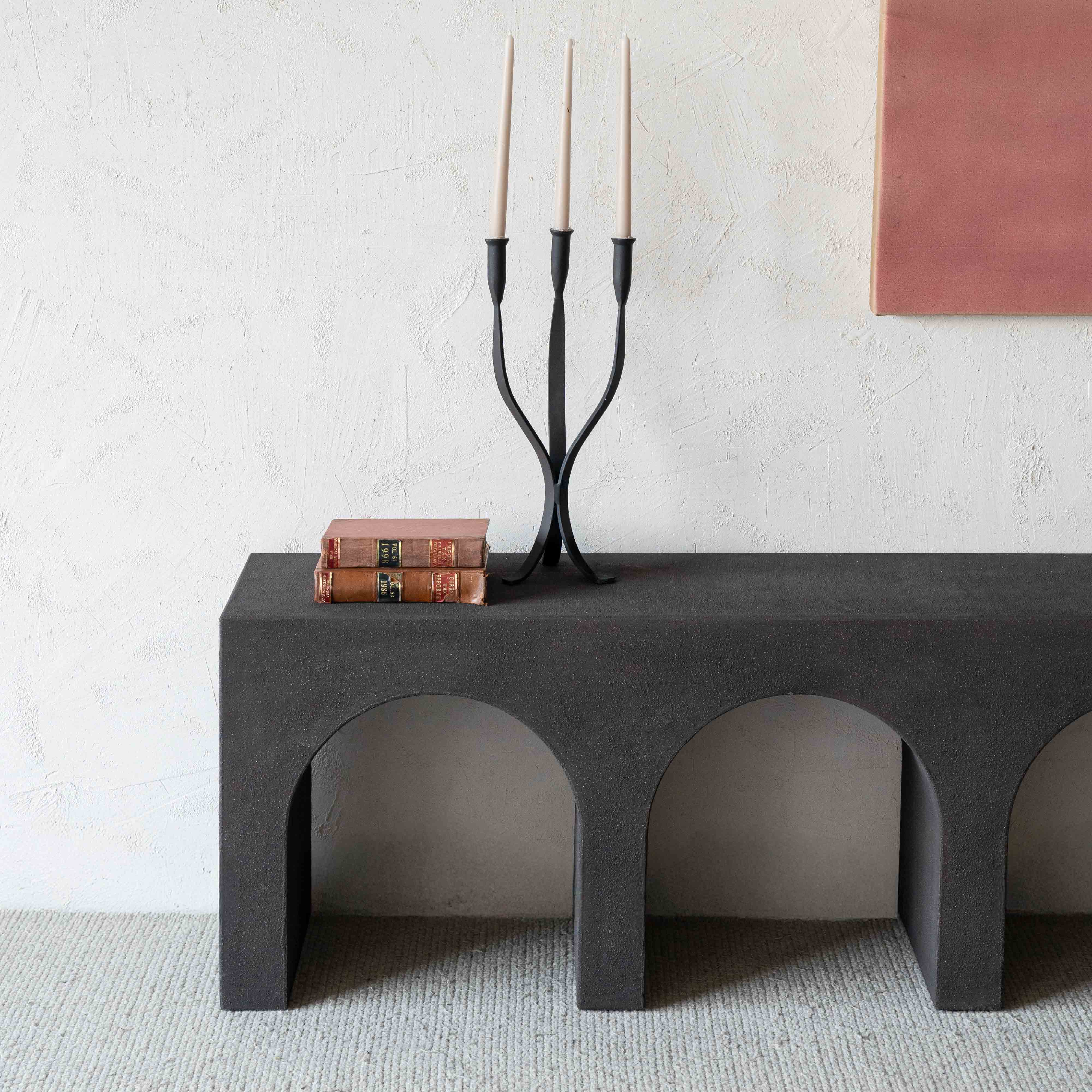 Alaska Vista Wood Arched Baseless TV Unit & Media Table - TV Units - WS Living Furniture Furniture Store in Dubai