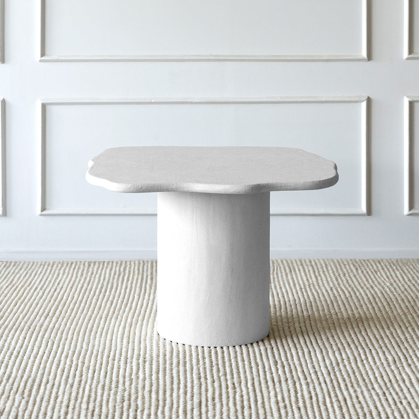 Alaska Edged Square Wood Dining Table - White - Dining Tables - WS Living Furniture Furniture Store in Dubai