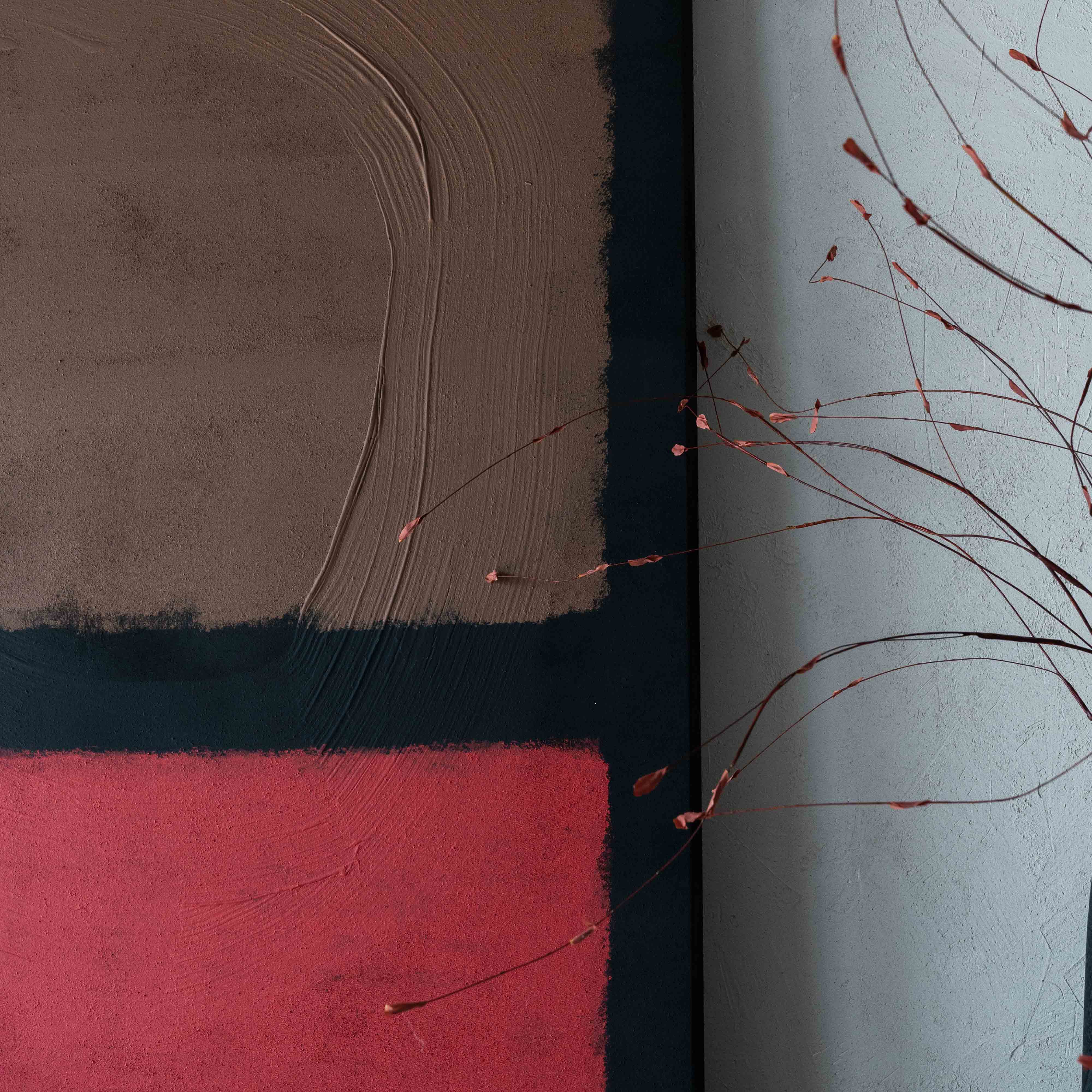 Allergo Red & Black Hand Painted Wall Art Painting - Art Paintings - WS Living - UAE Home Furniture Stores in Dubai