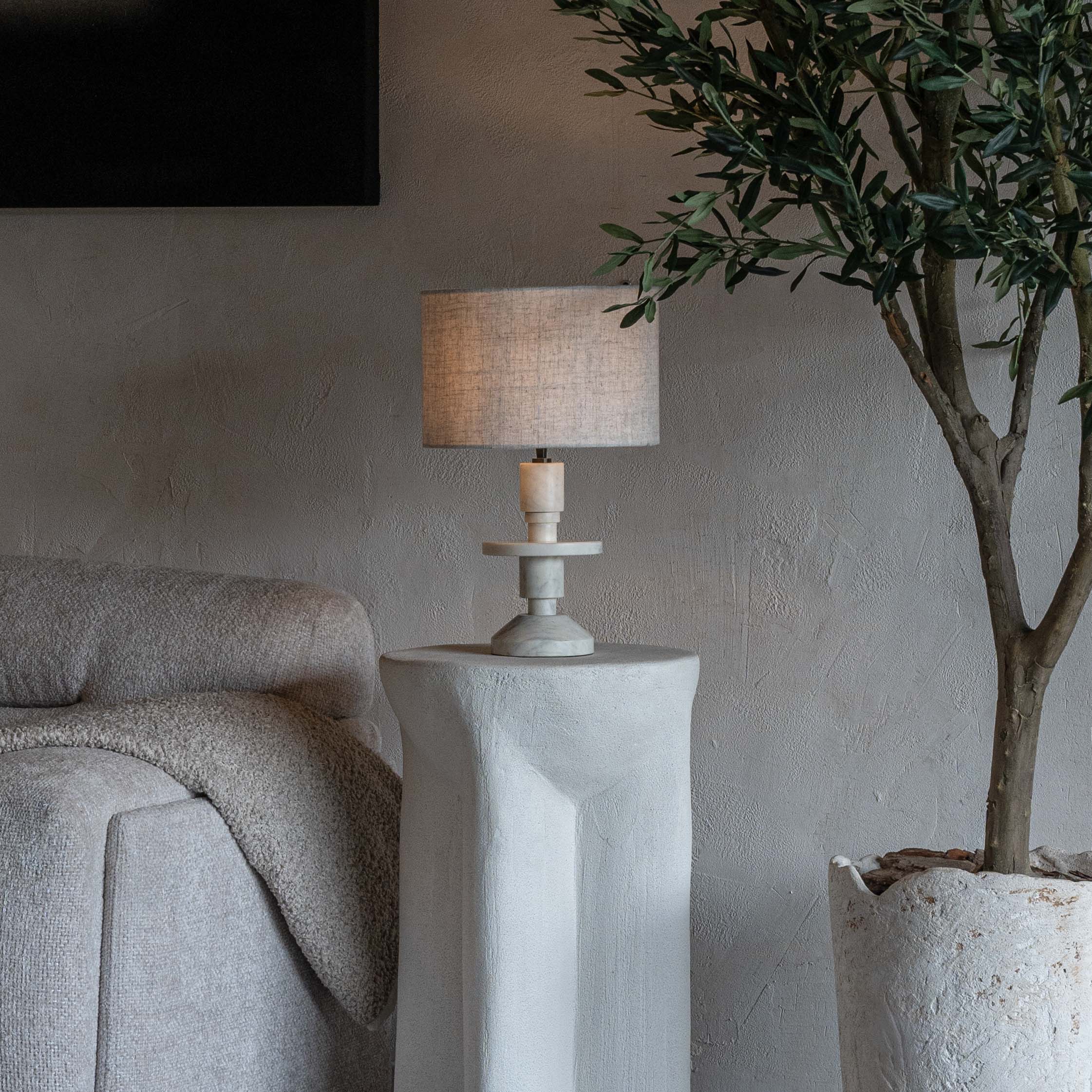 Amani Classic Natural Marble Table Lamp - Table Lamp - WS Living Furniture  Furniture Store in Dubai